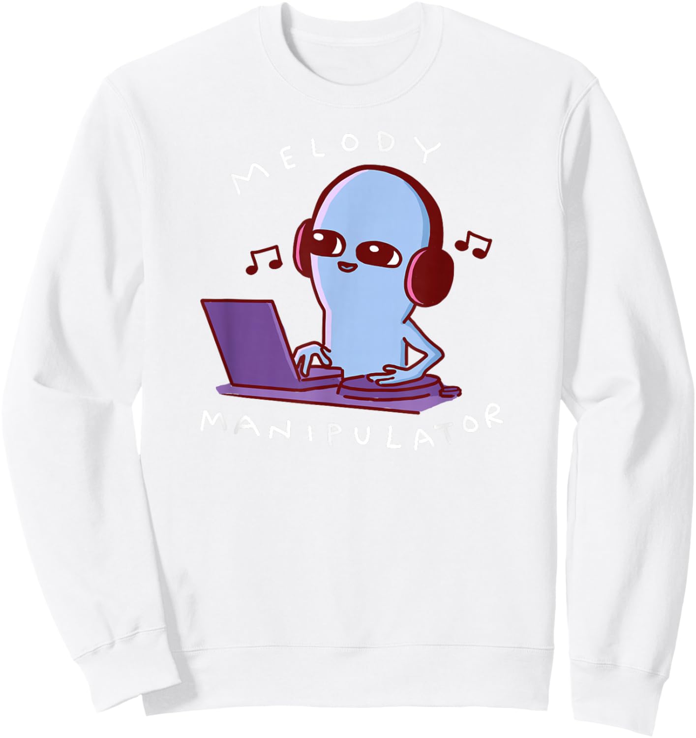 Threadless Nathan W. Pyle Melody Manipulator Graphic Sweatshirt - Sweatshirt | White