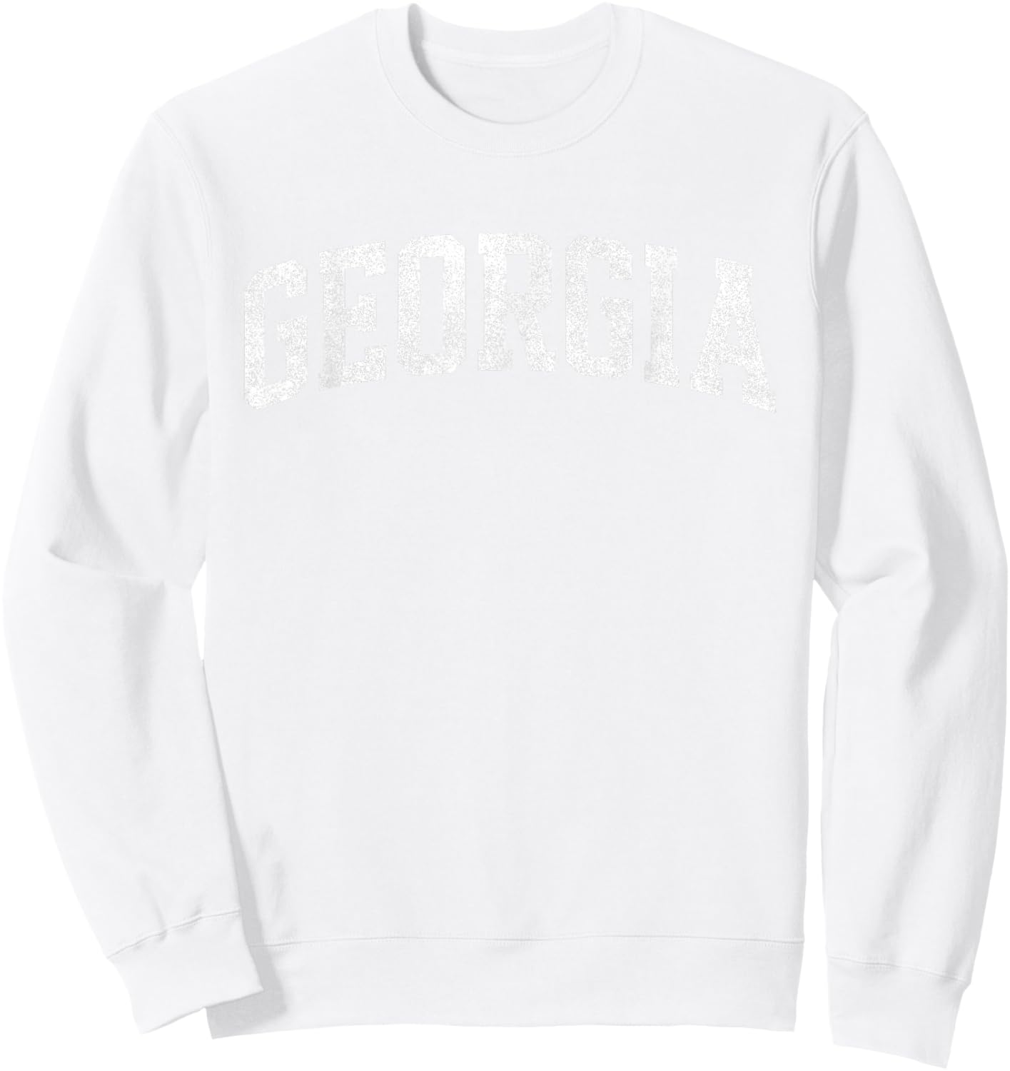 Georgia GA Vintage Athletic Sports Design Red Text Sweatshirt - Sweatshirt | White