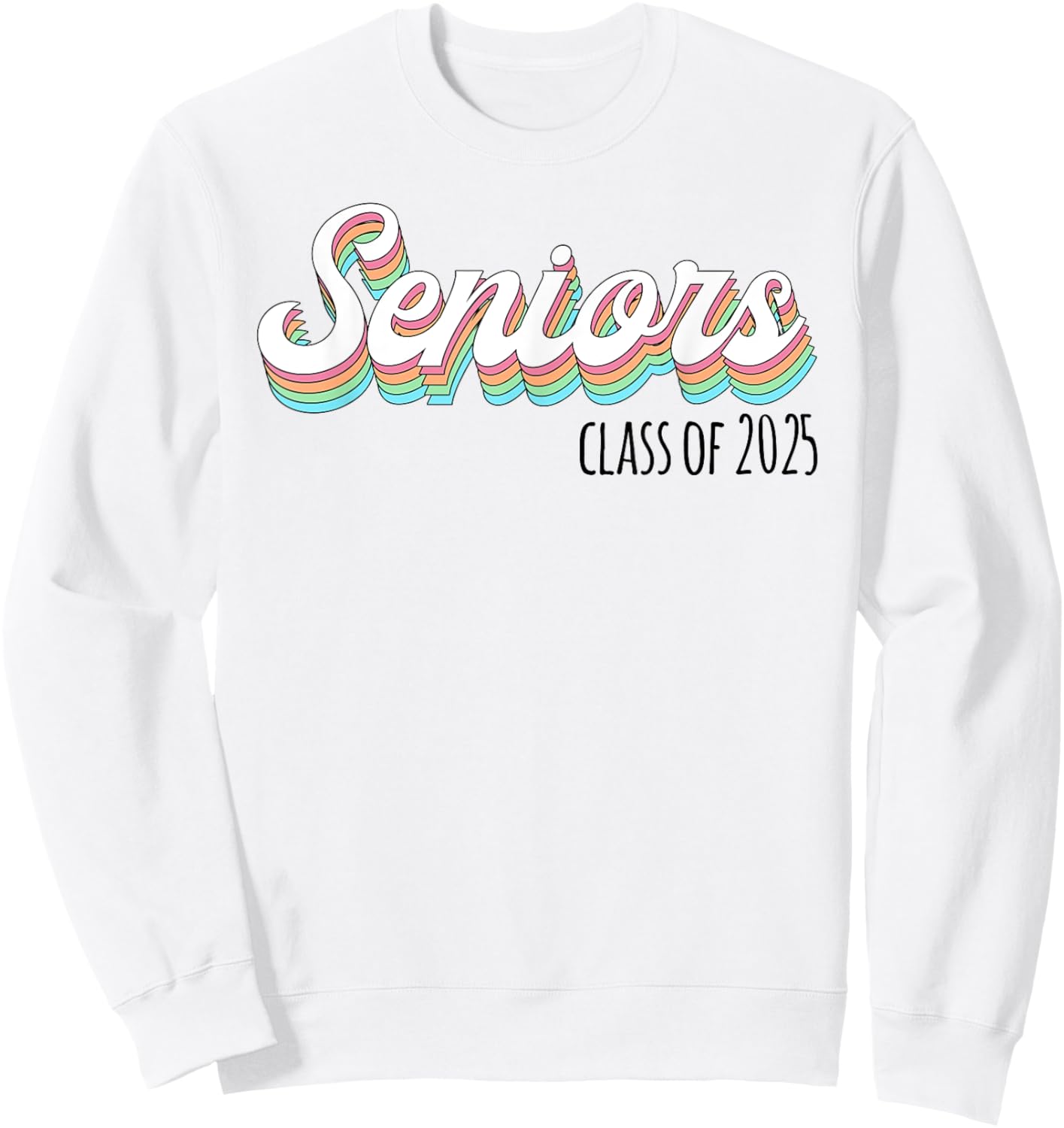 Retro Seniors Class of 2025: Senior Back to School Sweatshirt - Sweatshirt | White