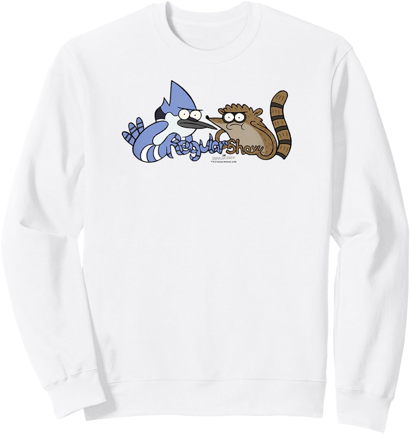 Regular Show Mordecai and Rigby Tattoo Art Small Sweatshirt - Sweatshirt | White