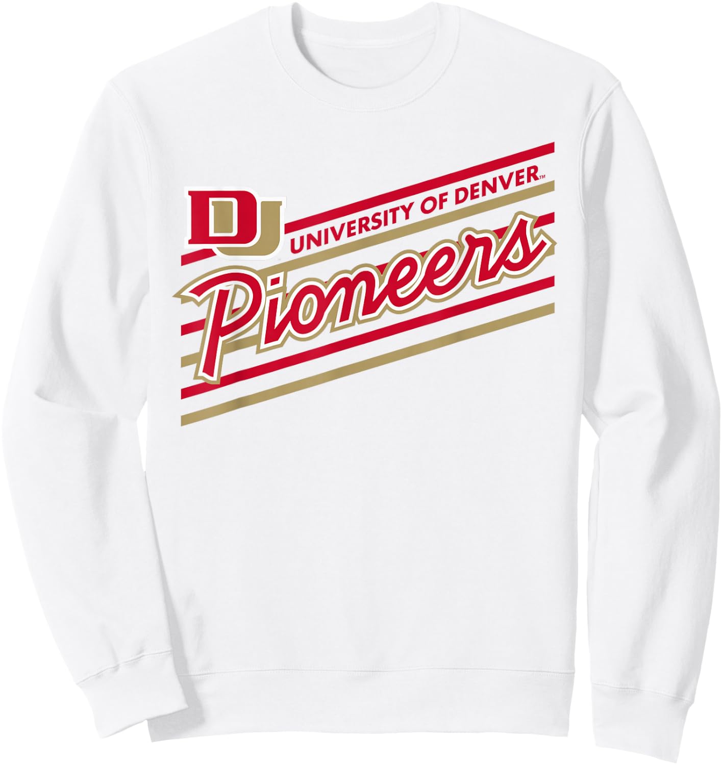 Denver Pioneers Retro Performer Gray Officially Licensed Sweatshirt - Sweatshirt | White