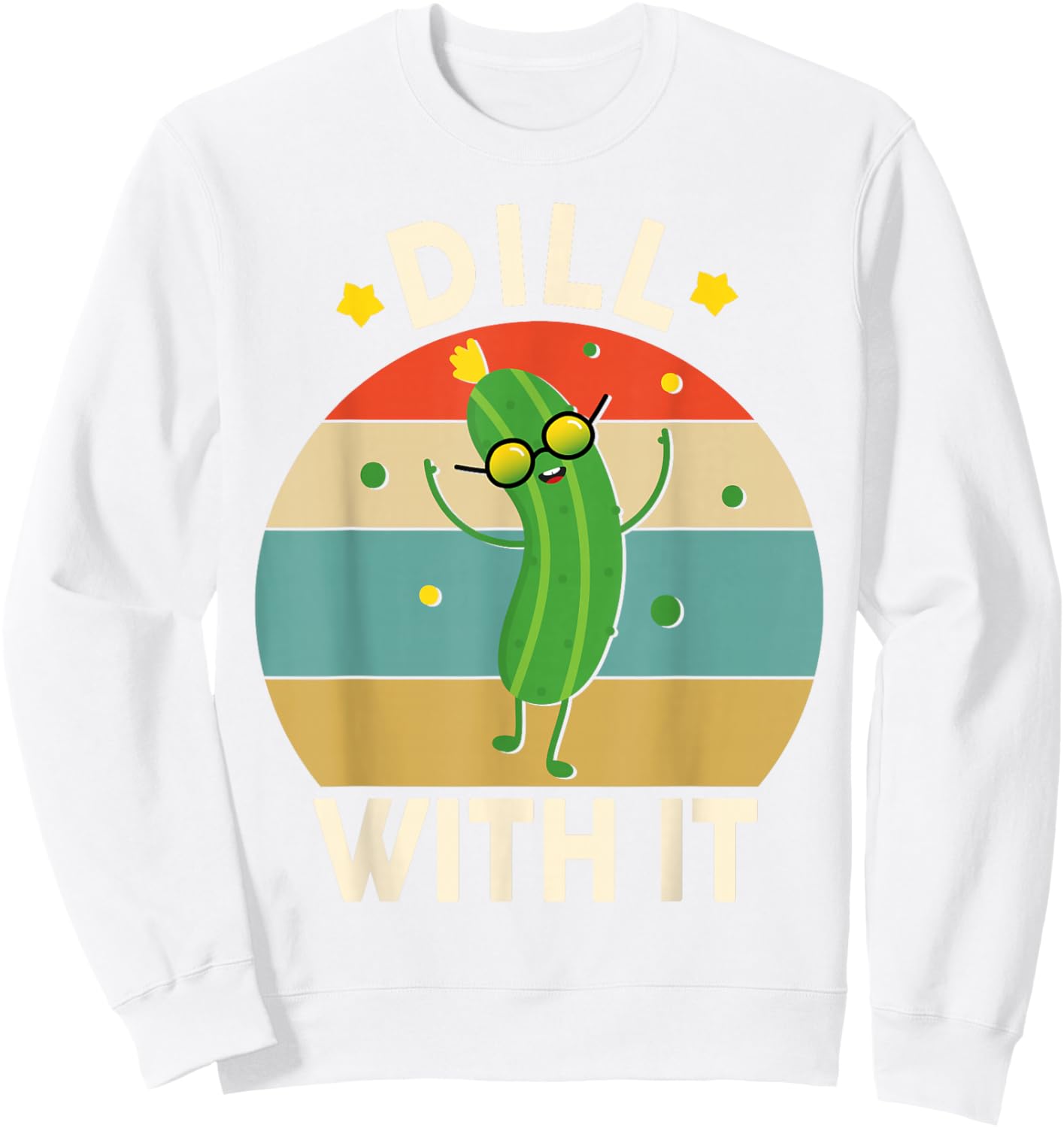 Funny Dill with It Pickle-Shirt Kids Boys Toddler Vegan Sweatshirt - Sweatshirt | White