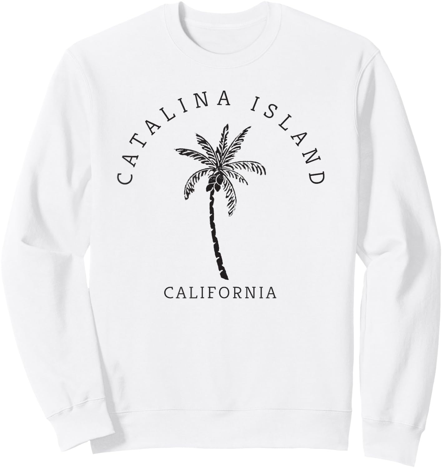 Retro Cool Original Catalina Island Palm Tree Novelty Sweatshirt - Sweatshirt | White