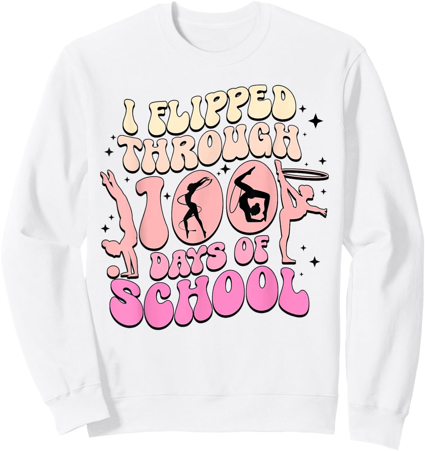 I Flipped Through 100 Days Of School Gymnastics Women Kids Sweatshirt - Sweatshirt | White