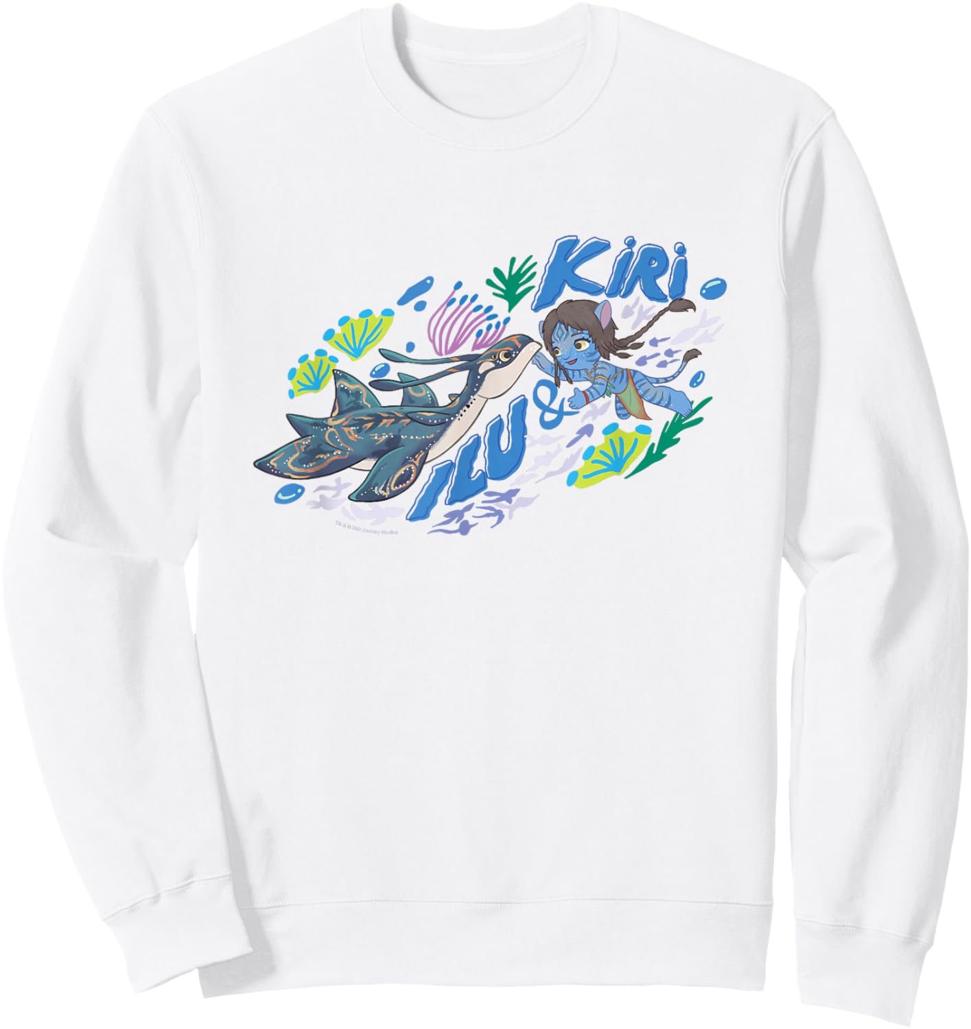Avatar: The Way Of Water Cute Kiri & Ilu Best Friends Logo Sweatshirt - Sweatshirt | White
