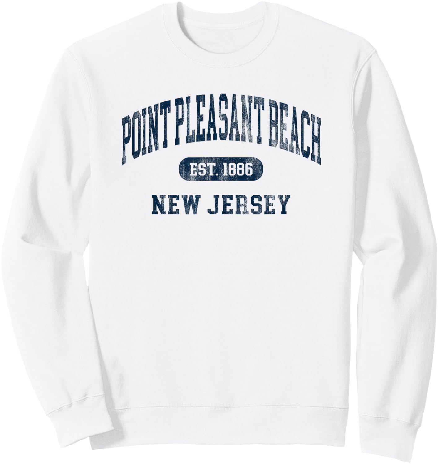 Vintage Point Pleasant Beach NJ Retro Preppy Throwback Sweatshirt - Sweatshirt | White