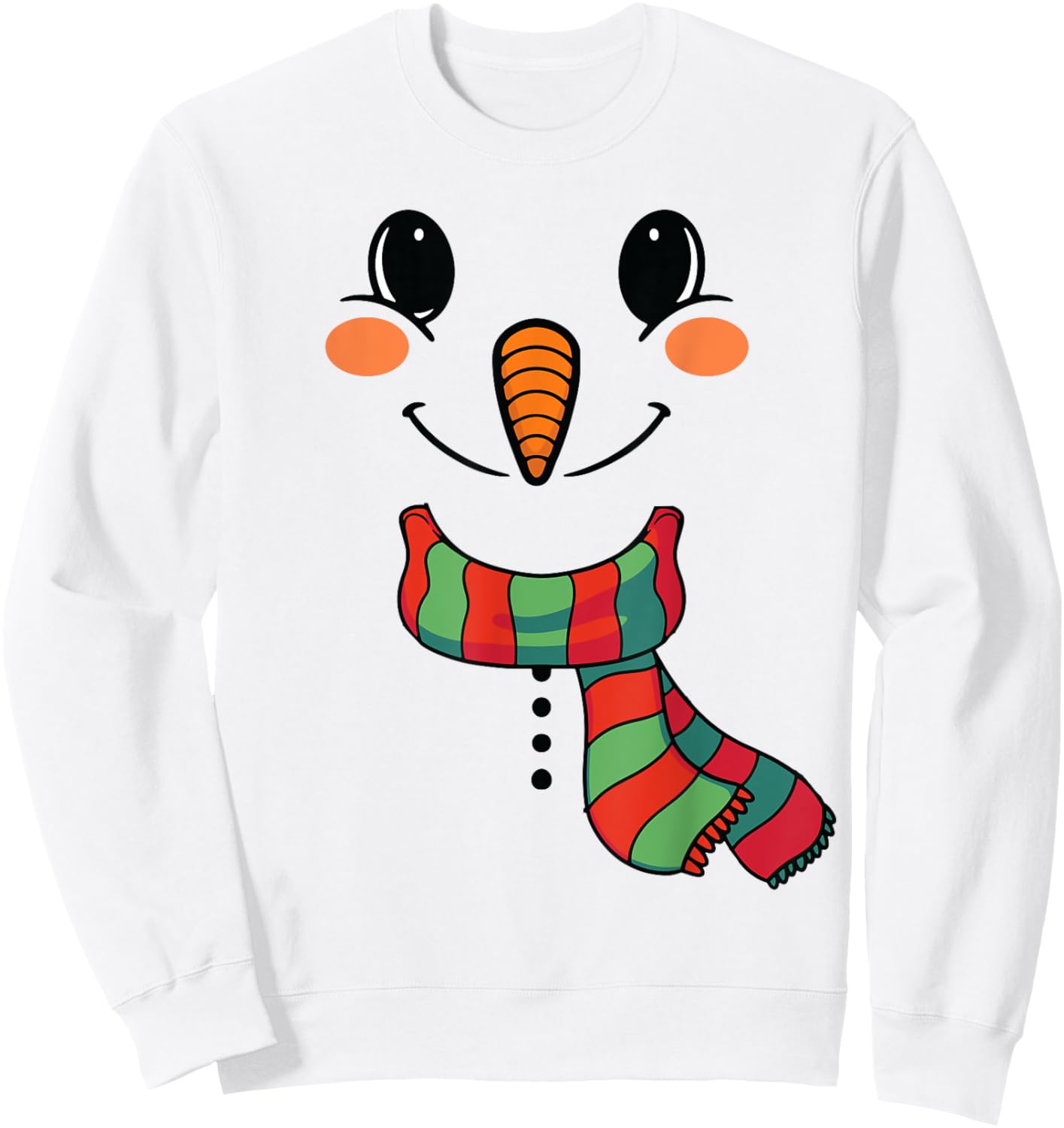 Snow Boy Shirt Snowman Face with Carrot Nose Kids Boys Girls Sweatshirt - Sweatshirt | White
