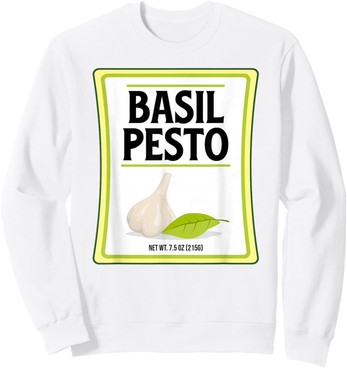Pesto Basil Costume Lazy Halloween Condiment Group Matching Sweatshirt - Sweatshirt | White