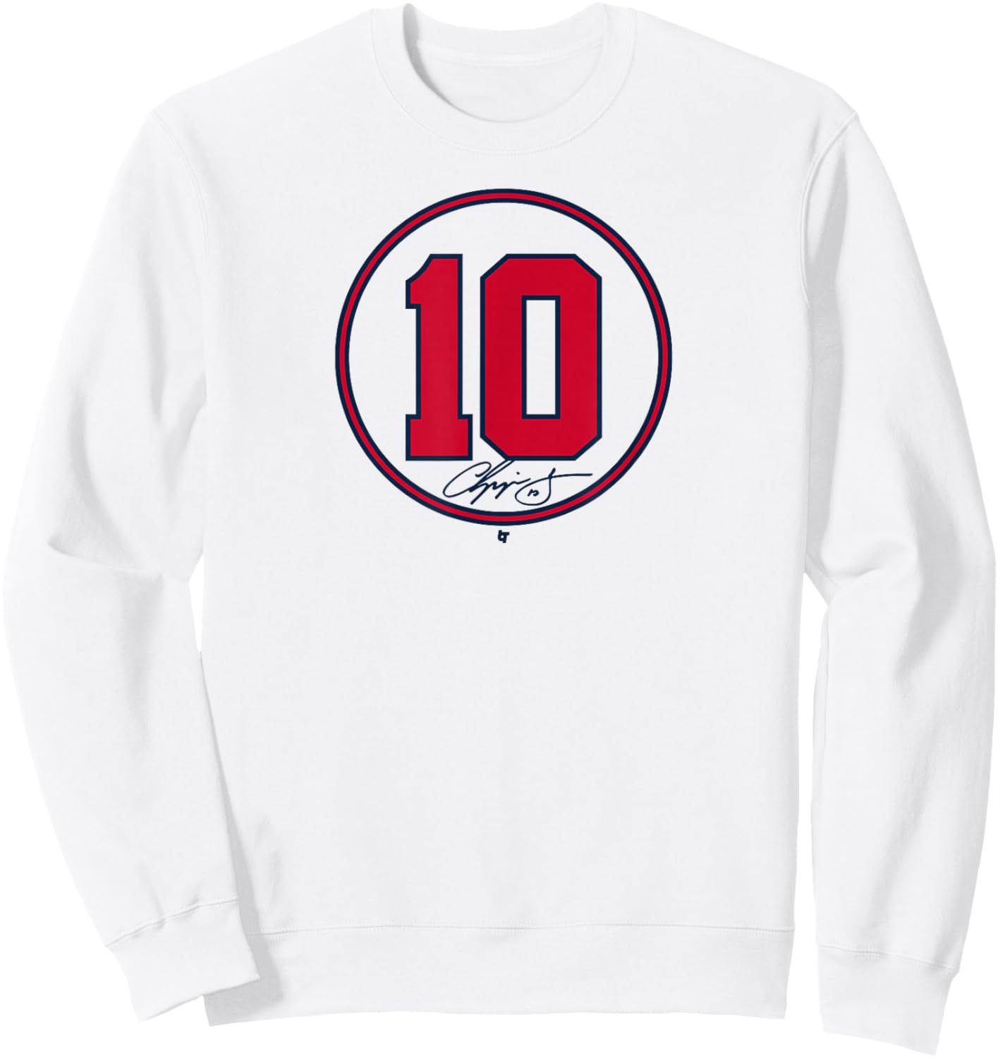 BreakingT Chipper Jones - Number Circle - Atlanta Baseball Sweatshirt - Sweatshirt | White