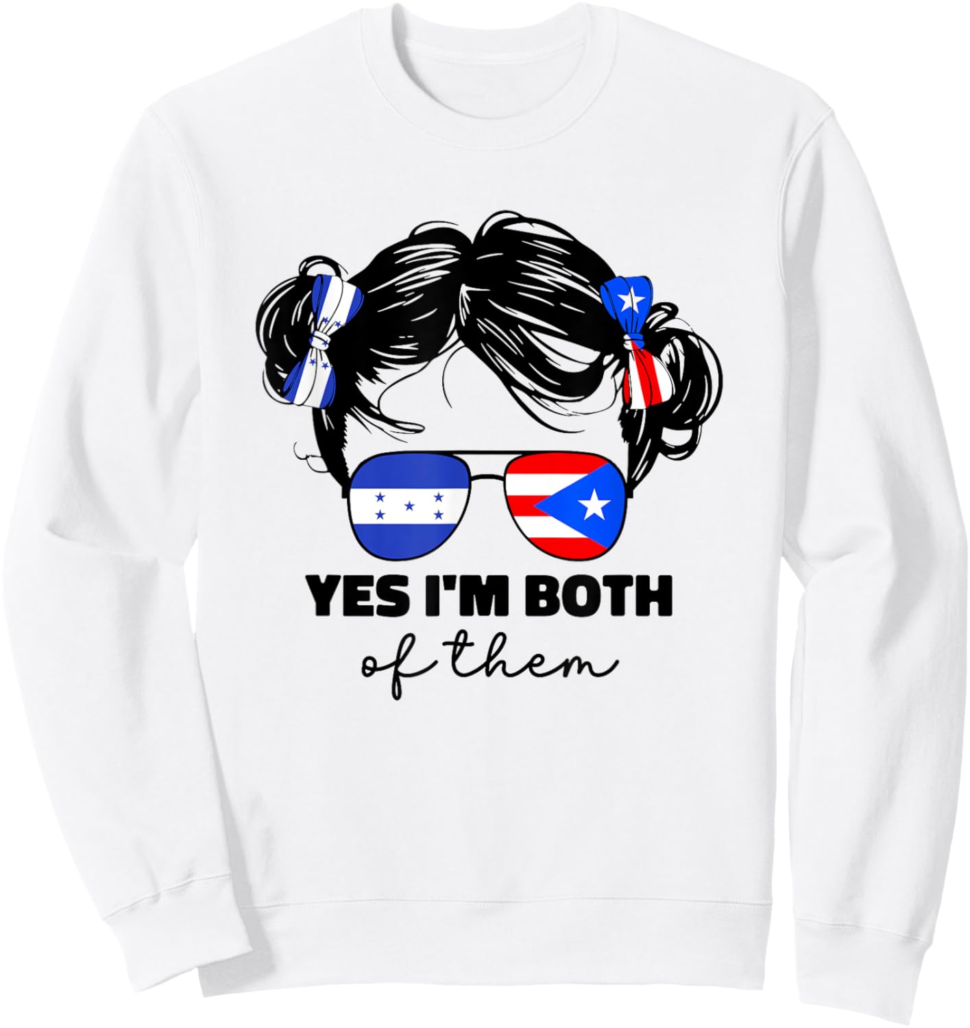 Half Honduran And Puerto Rican Rico Honduras Flag Kids Girl Sweatshirt - Sweatshirt | White