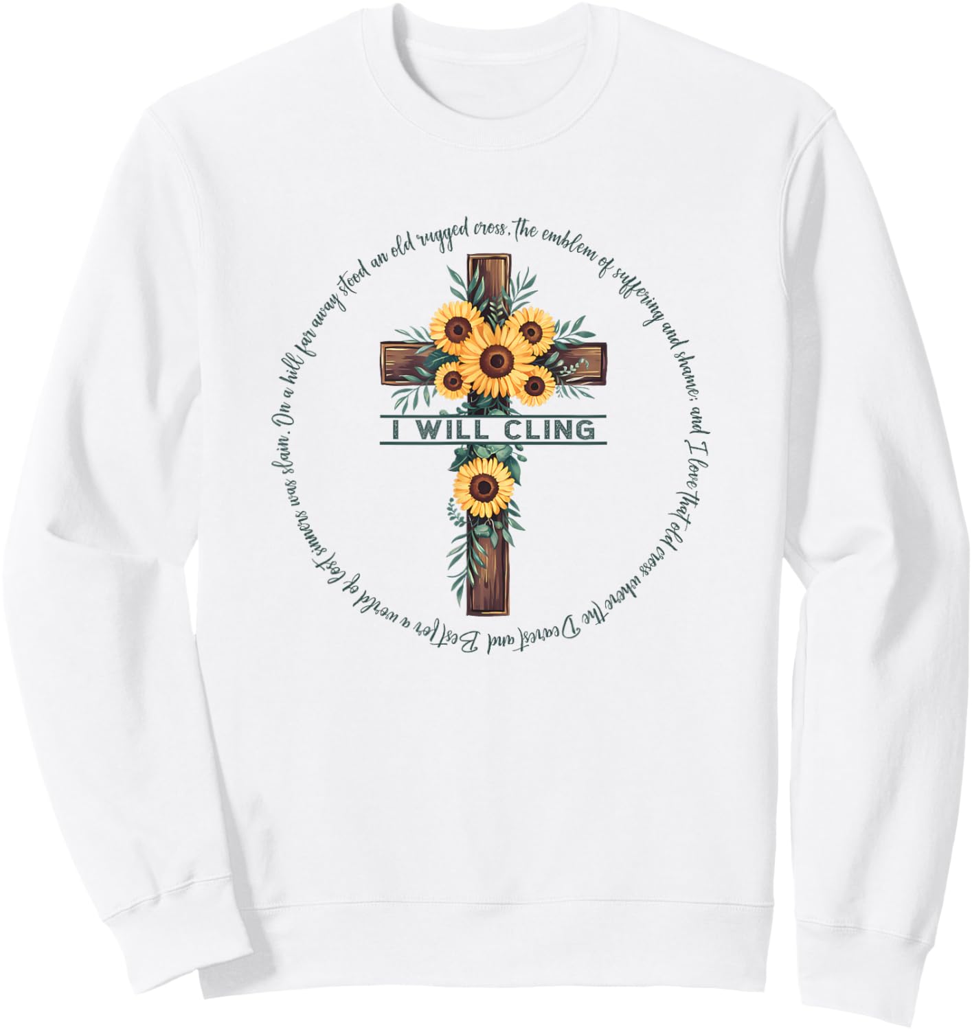 The Old Rugged Cross Christian Gift Sweatshirt - Sweatshirt | White