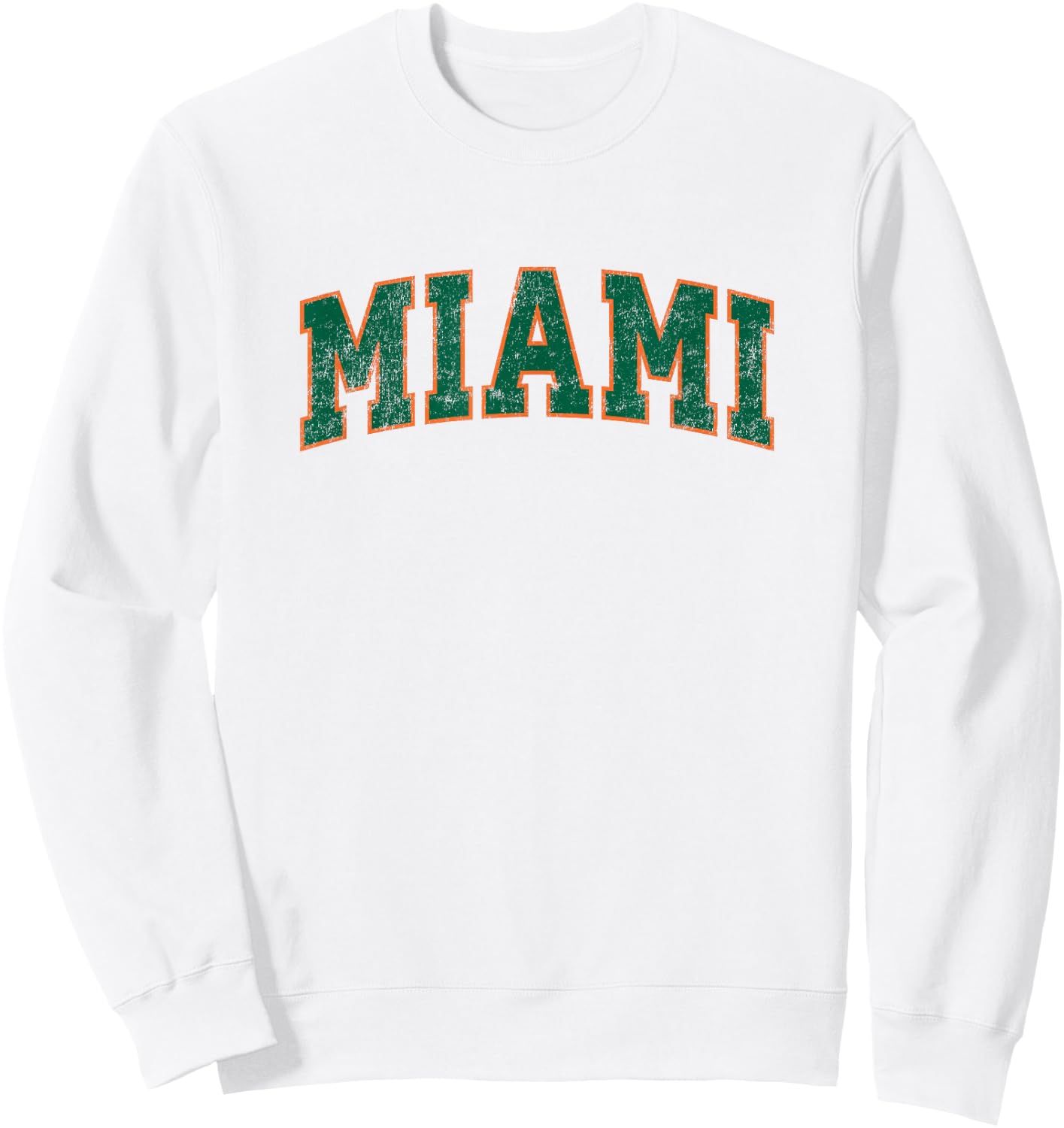 Miami Florida FL Vintage Athletic Sports Sweatshirt - Sweatshirt | White