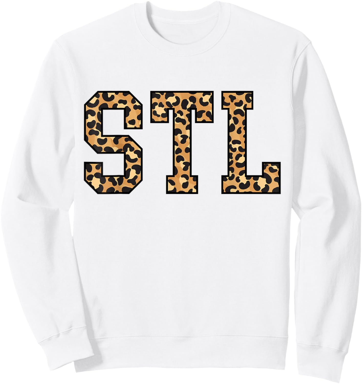STL Leopard Pattern St. Louis Sweatshirt - Sweatshirt | White