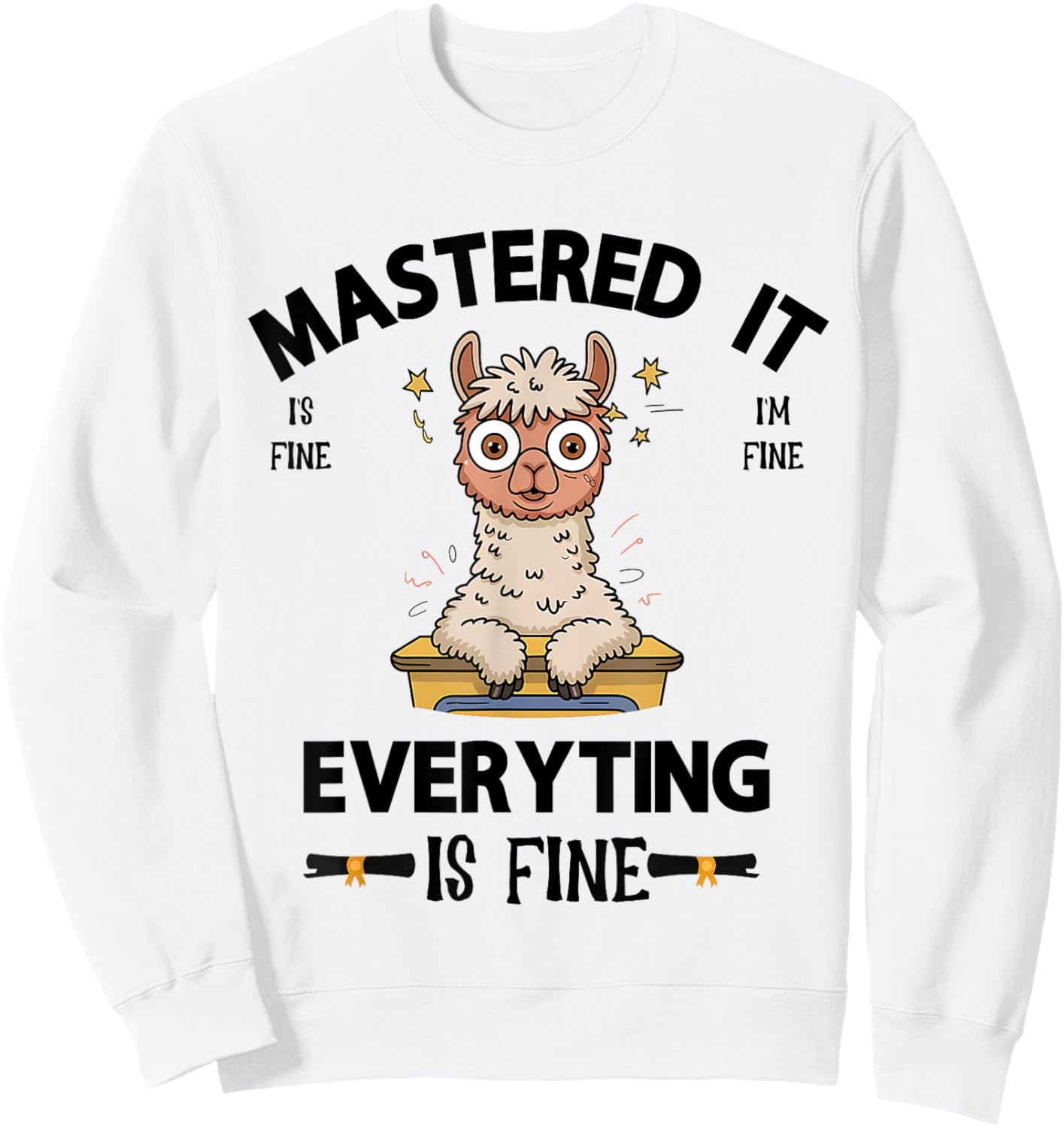 Masters Mastered It Alpaca Graduate Master Degree Graduation Sweatshirt - Sweatshirt | White