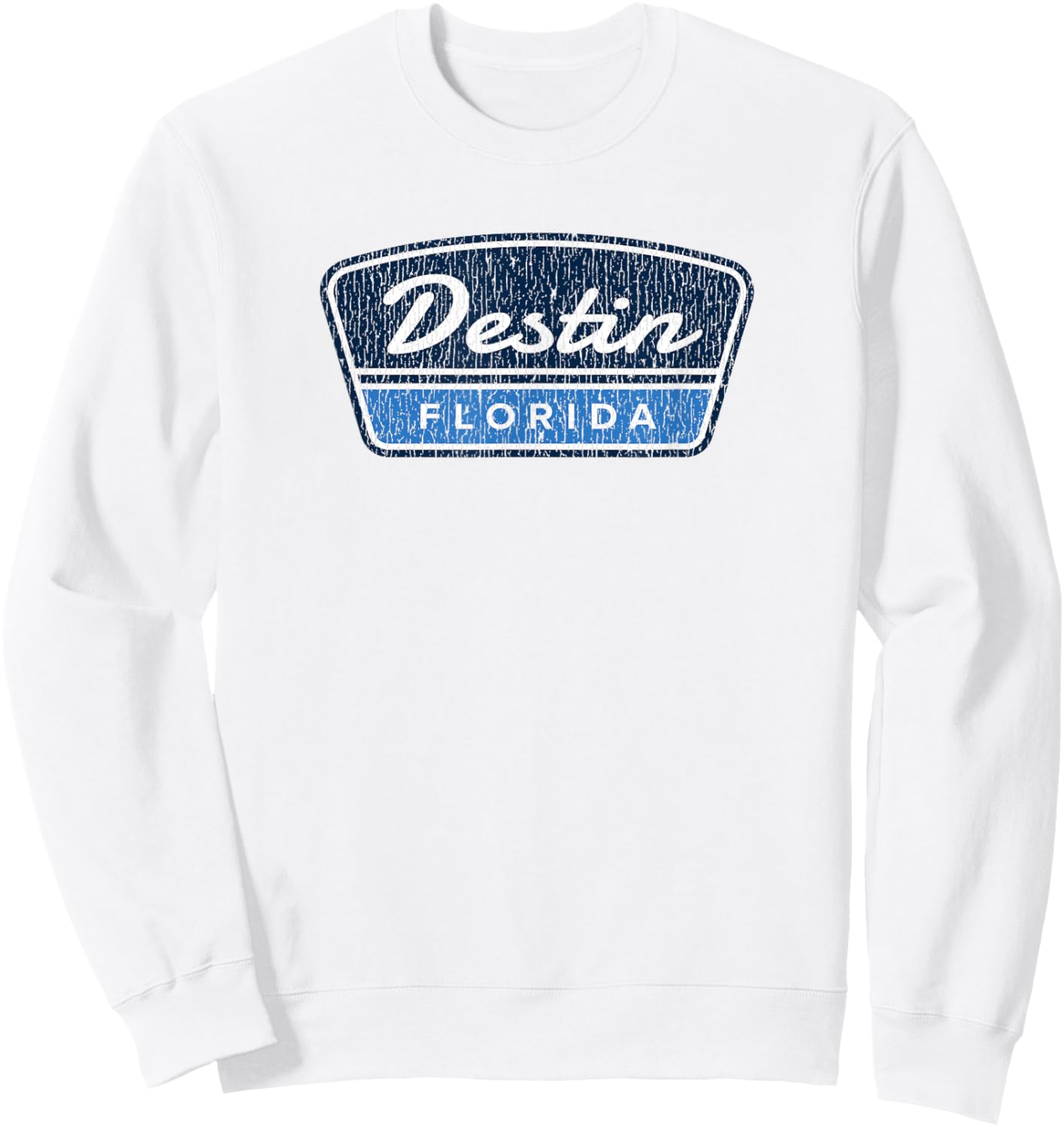Destin Florida Retro Vintage Souvenir Badge Sweatshirt - Sweatshirt | White