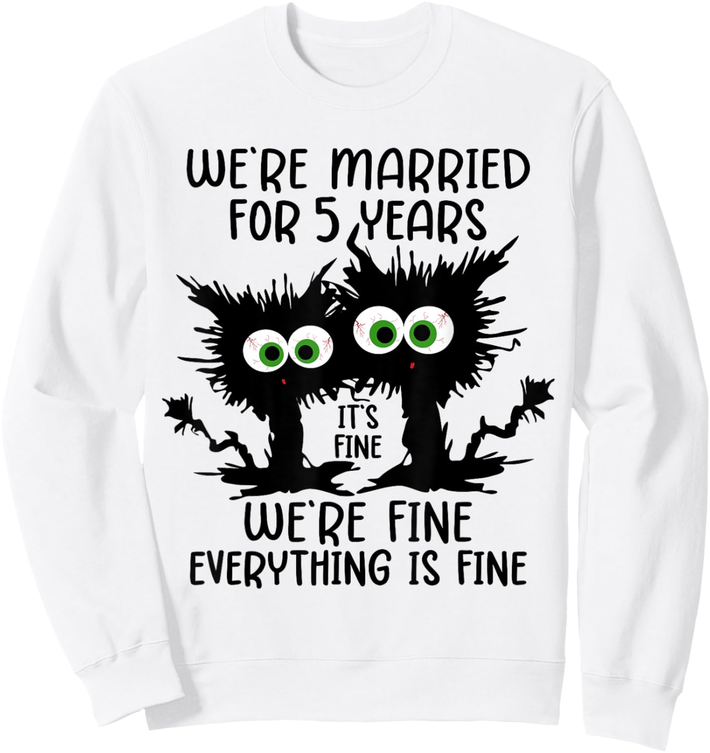 Wooden Wedding We're Married For 5 Years Sweatshirt - Sweatshirt | White