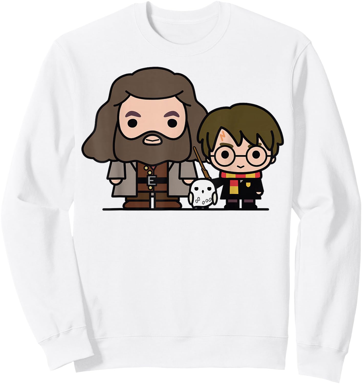 Harry Potter Hagrid & Hedwig Chibi Small Sweatshirt - Sweatshirt | White