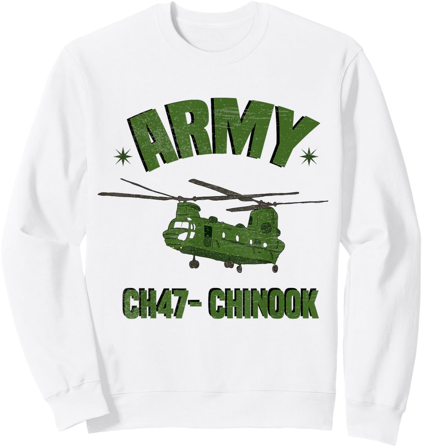 Army Ch-47 Chinook Helicopter Sweatshirt - Sweatshirt | White