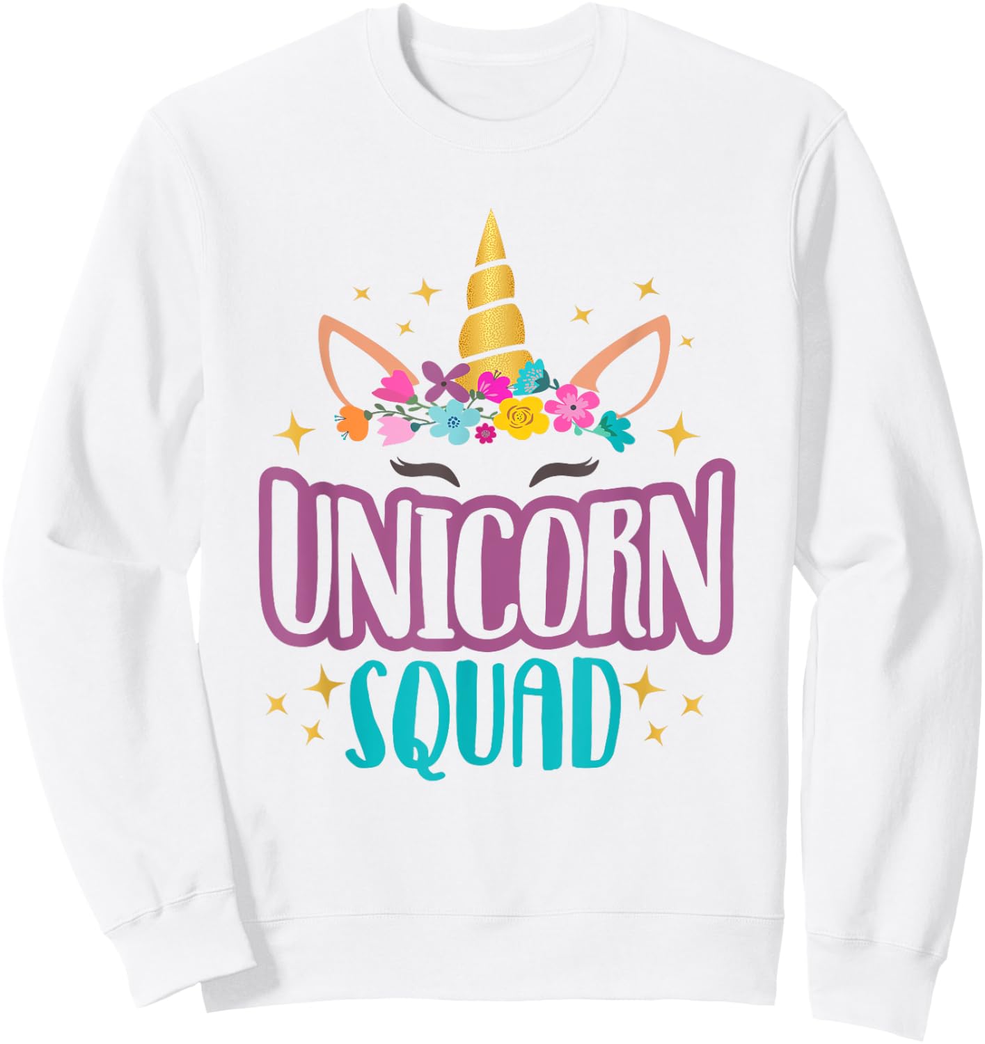 Unicorn Squad Unicorns Girls Birthday Party Matching Gift Sweatshirt - Sweatshirt | White