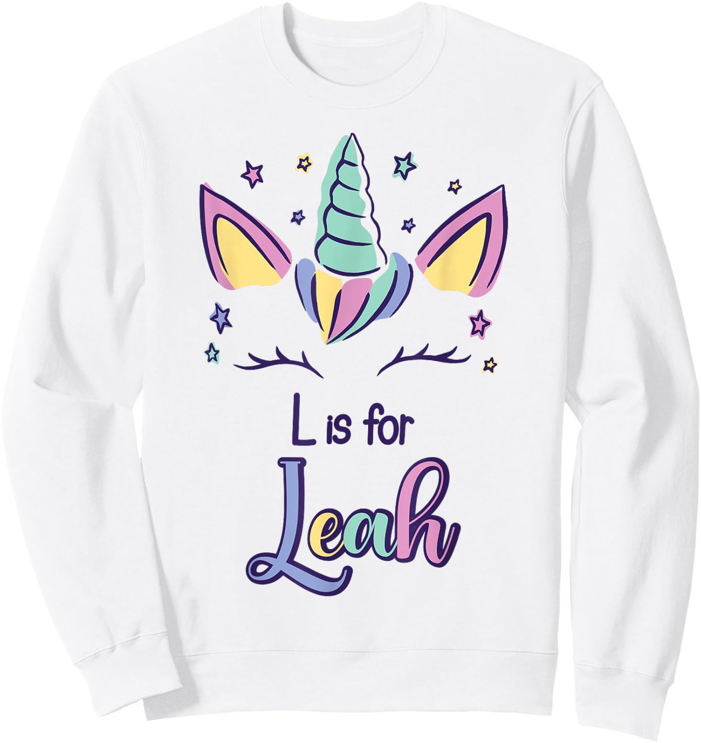 First Name Leah Personalized L Is For Leah Sweatshirt - Sweatshirt | White