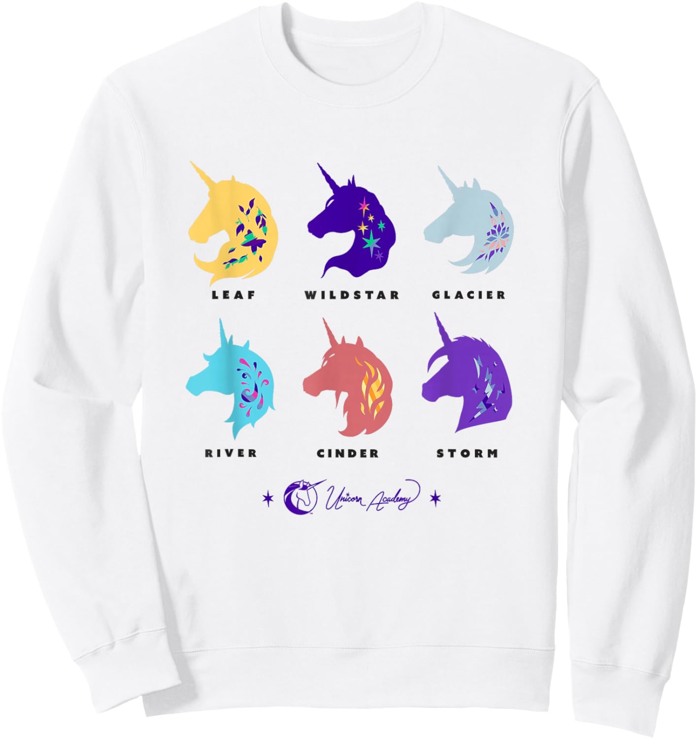 Unicorn Academy Unicorn Silhouettes Graphic Sweatshirt - Sweatshirt | White