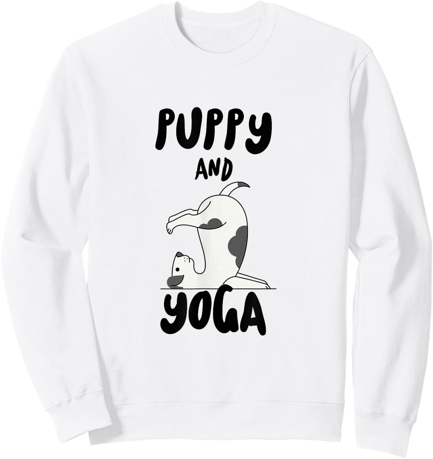 Puppy And Yoga Sweatshirt - Sweatshirt | White