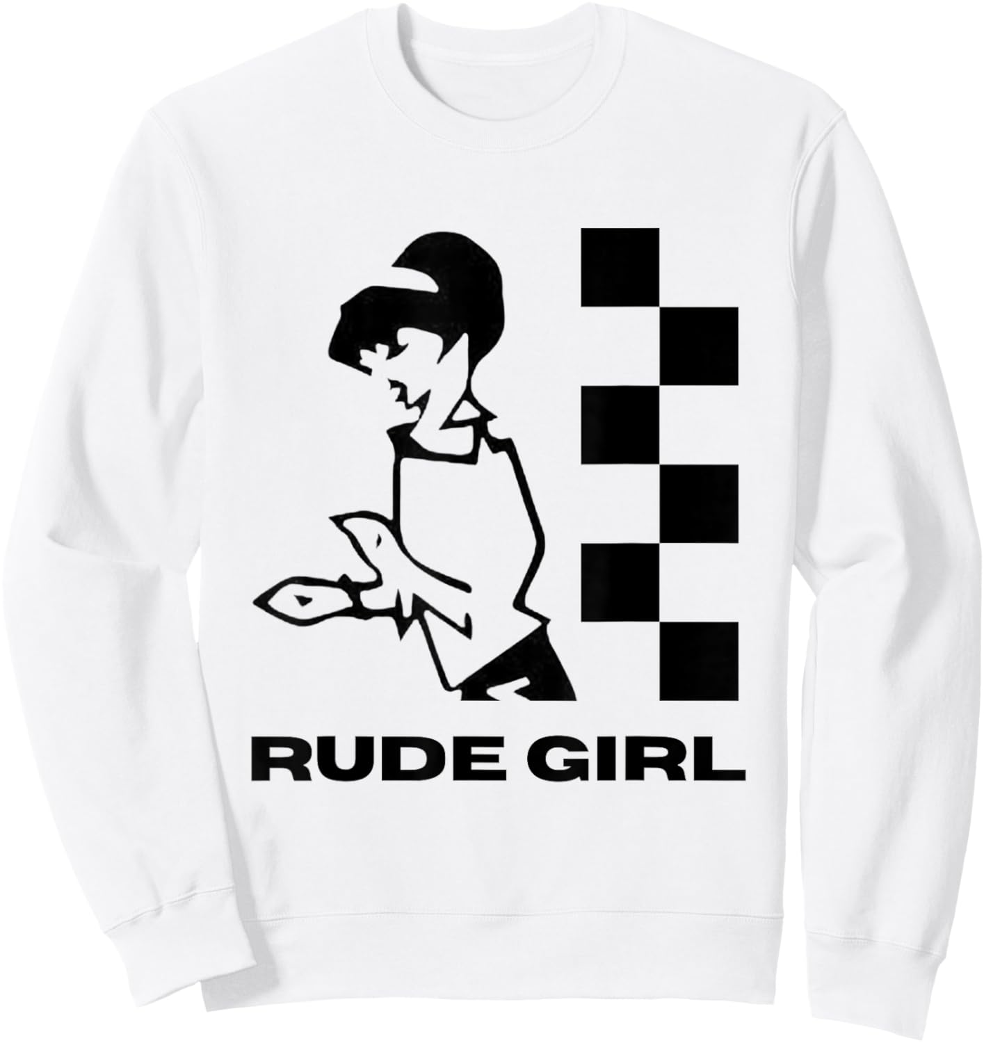 2 Tone Ska Rude Beat Girl Sweatshirt - Sweatshirt | White