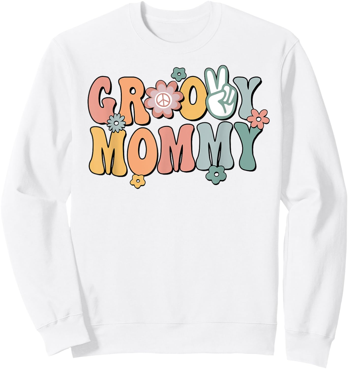 Groovy Mommy Retro Mom Matching Family 1st Birthday Party Sweatshirt - Sweatshirt | White