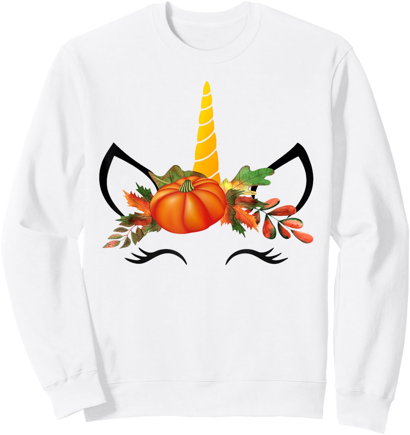 Cute Unicorn Pumpkin Shirts for Kids Halloween Thanksgiving Sweatshirt - Sweatshirt | White