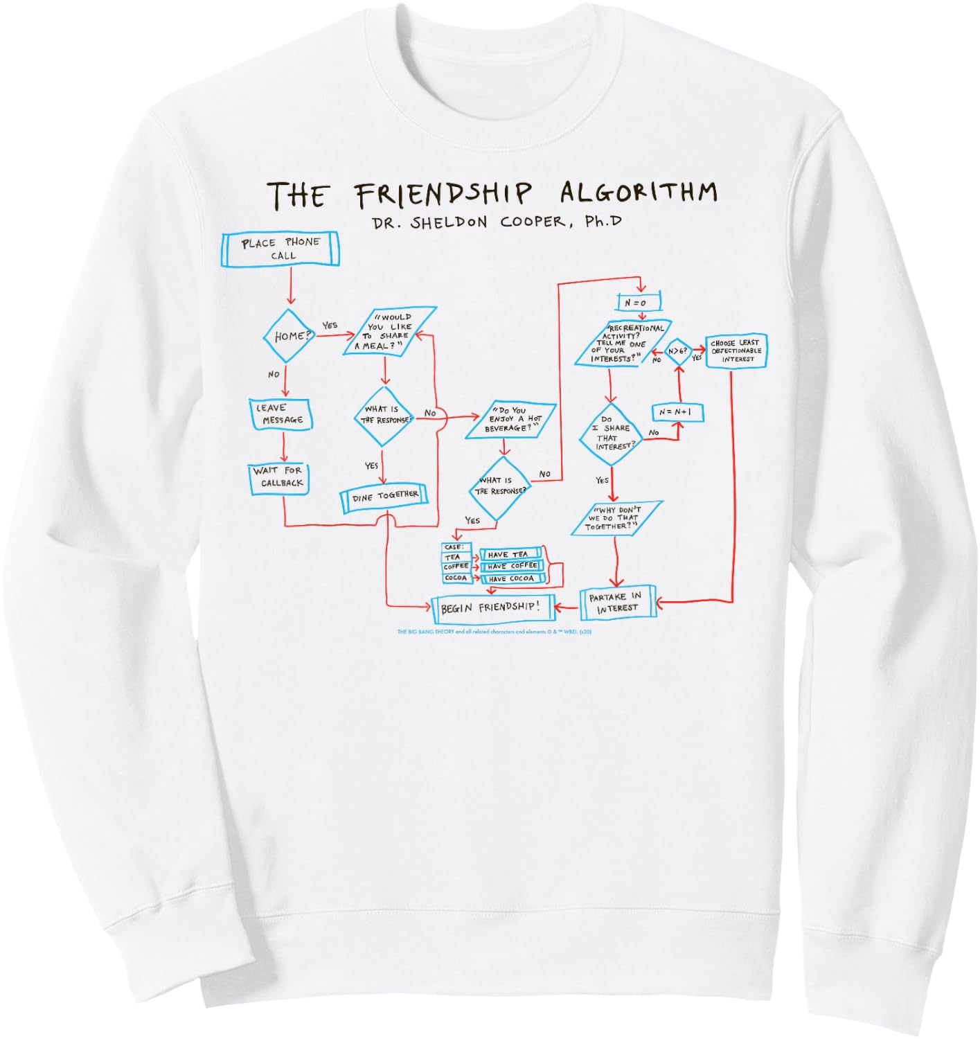 The Big Bang Theory The Friendship Algorithm Sweatshirt - Sweatshirt | White