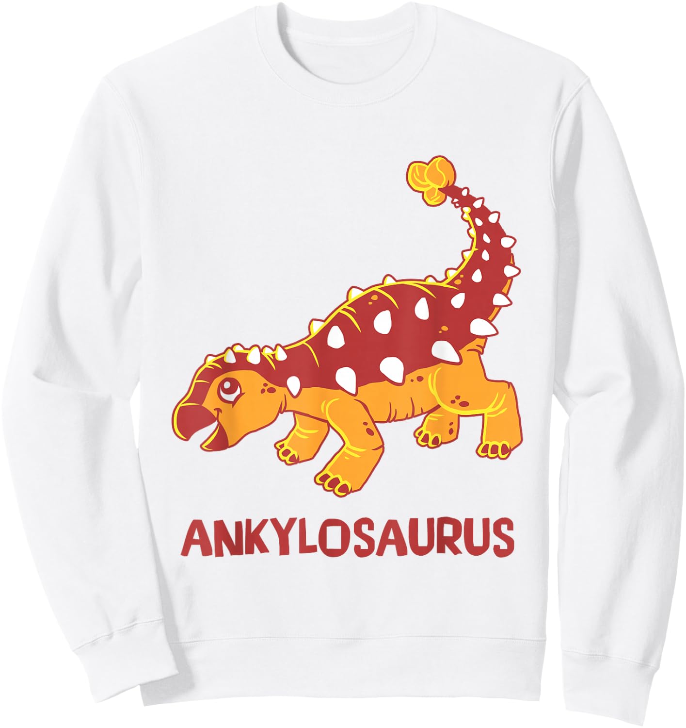 Ankylosaurus Dinosaur | Cute Jurassic Dino Sweatshirt - Sweatshirt | White
