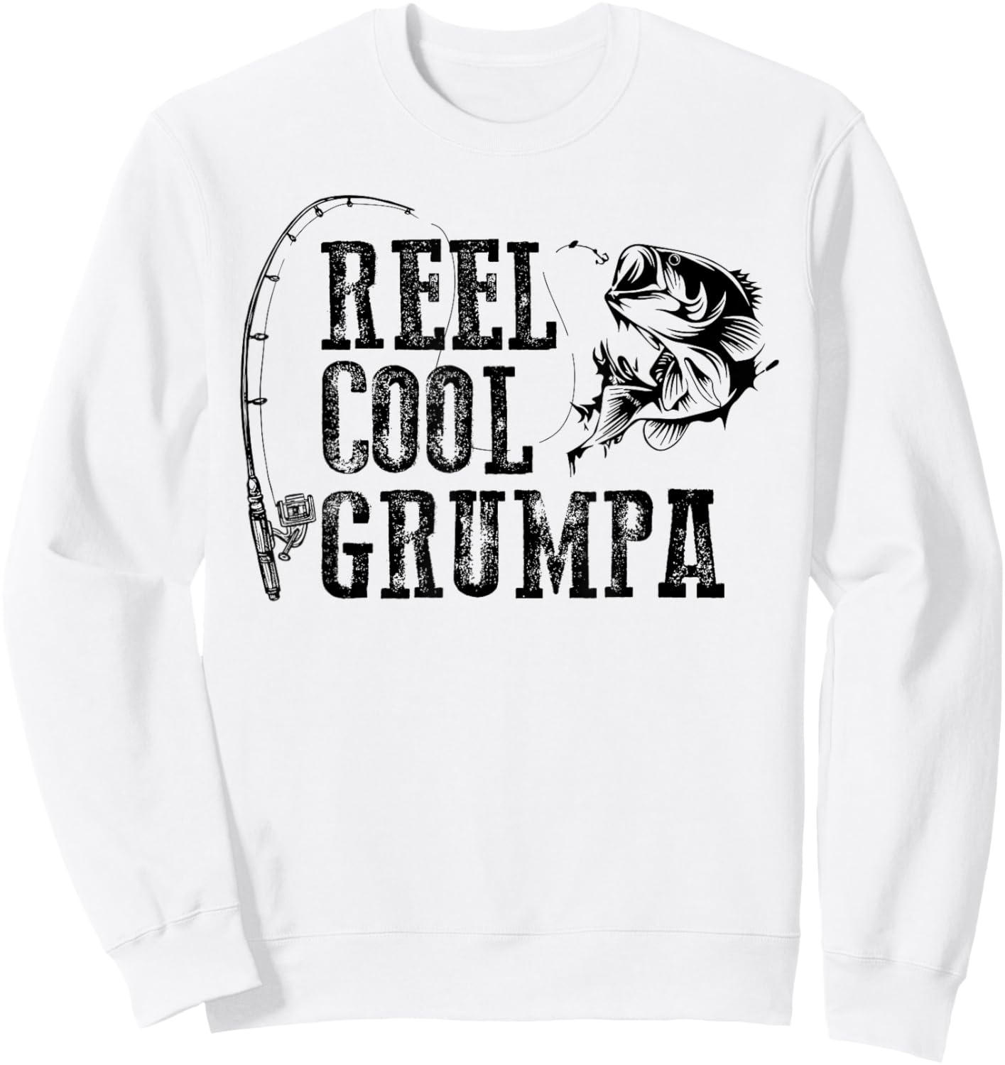 Grumpa Fishing: Reel Cool Grumpa Funny Gift Sweatshirt - Sweatshirt | White
