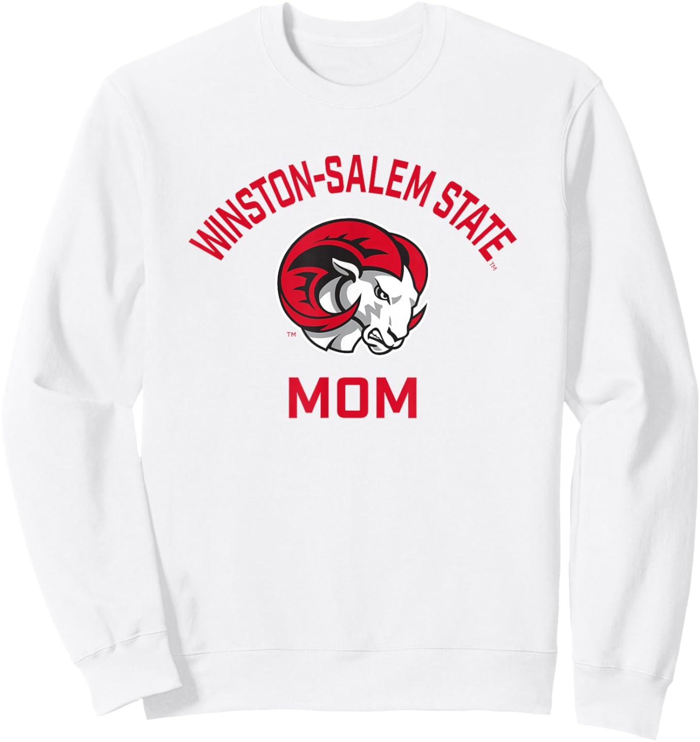 Winston-Salem State University WSSU Rams Arched Mom Sweatshirt - Sweatshirt | White