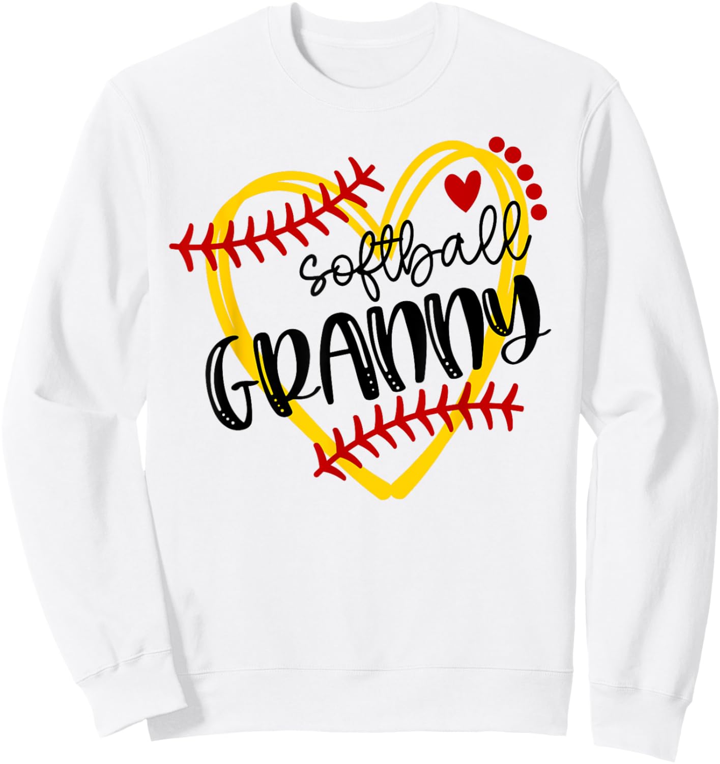 Personalized Softball Heart Cute Granny Women Softball Sweatshirt - Sweatshirt | White