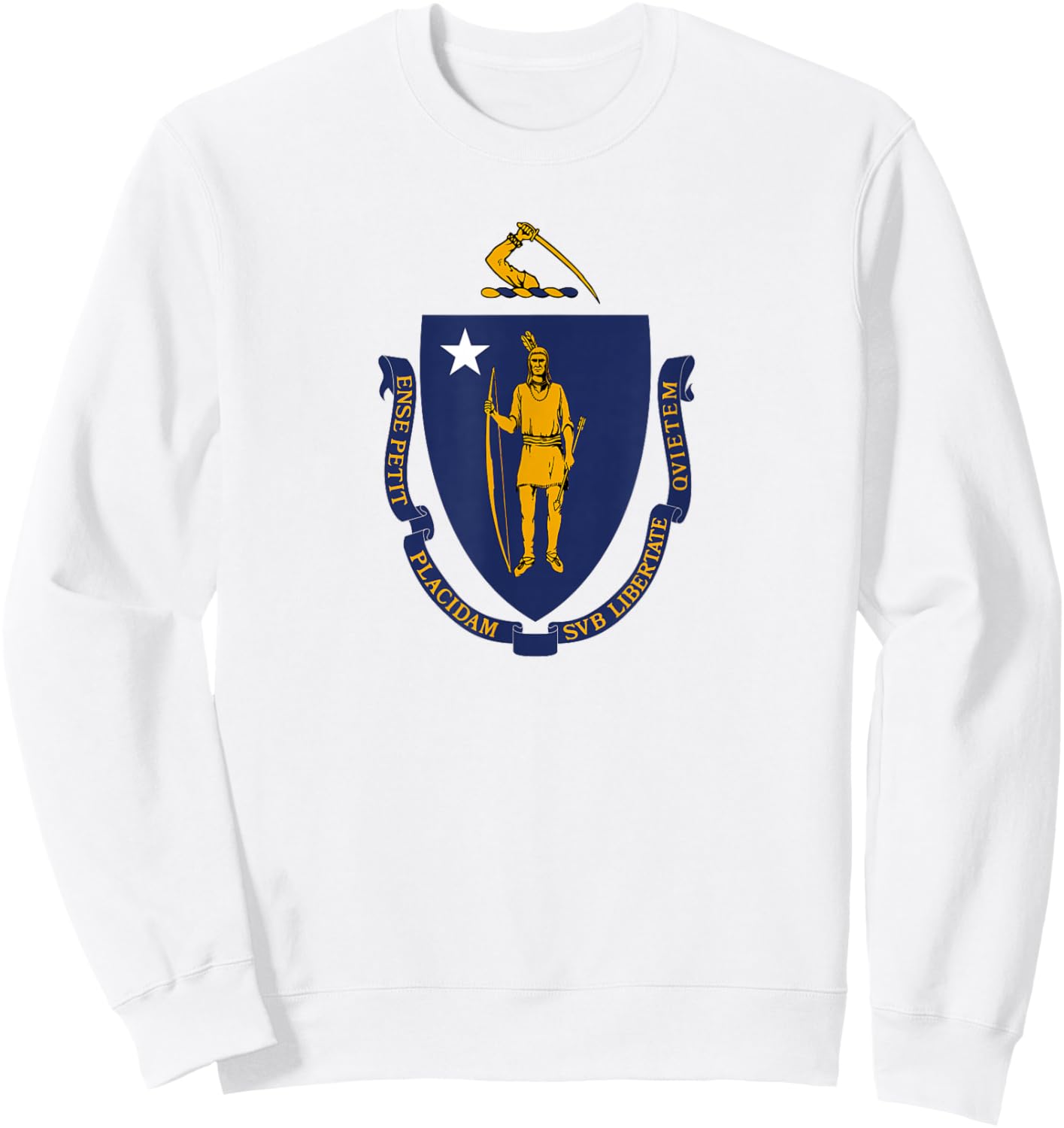 Flag of Massachusetts Sweatshirt - Sweatshirt | White