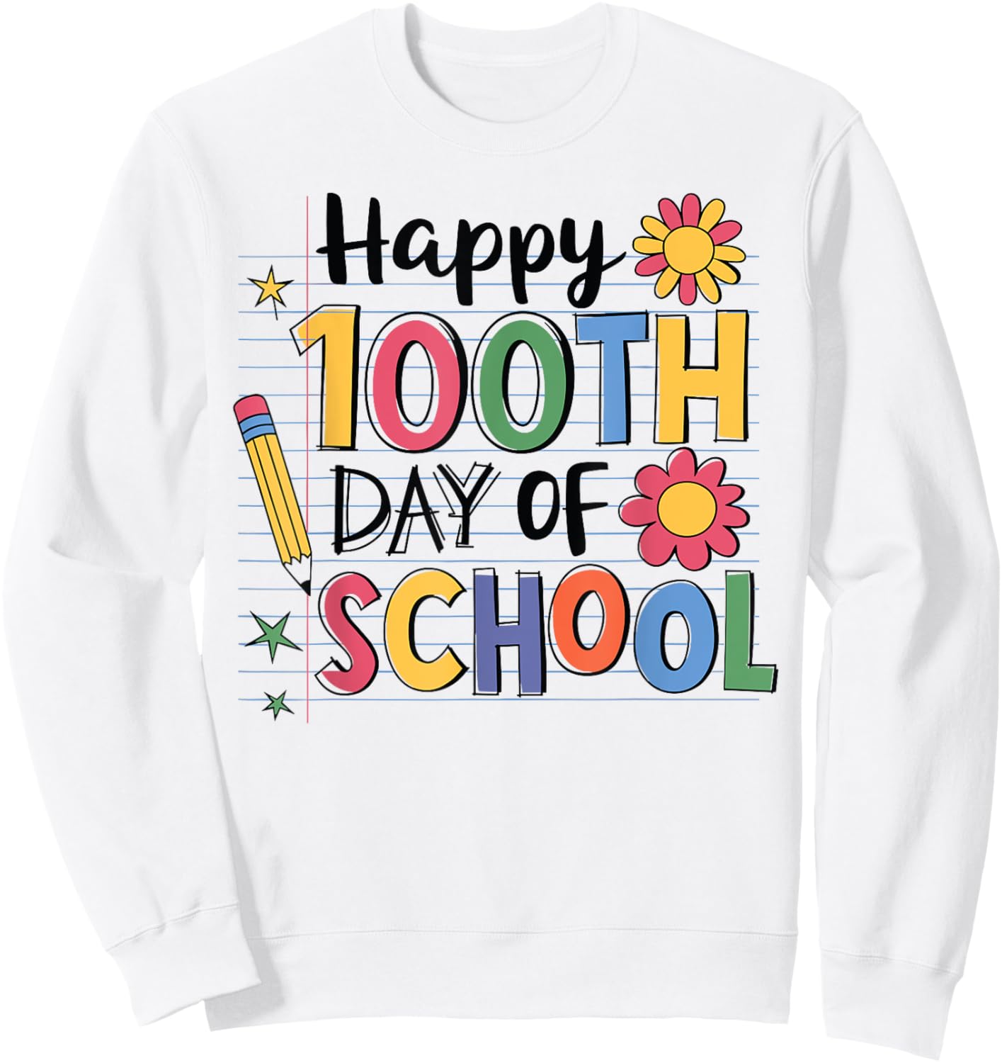Happy 100 Days Of School Teacher Student Women Kids Girls Sweatshirt - Sweatshirt | White