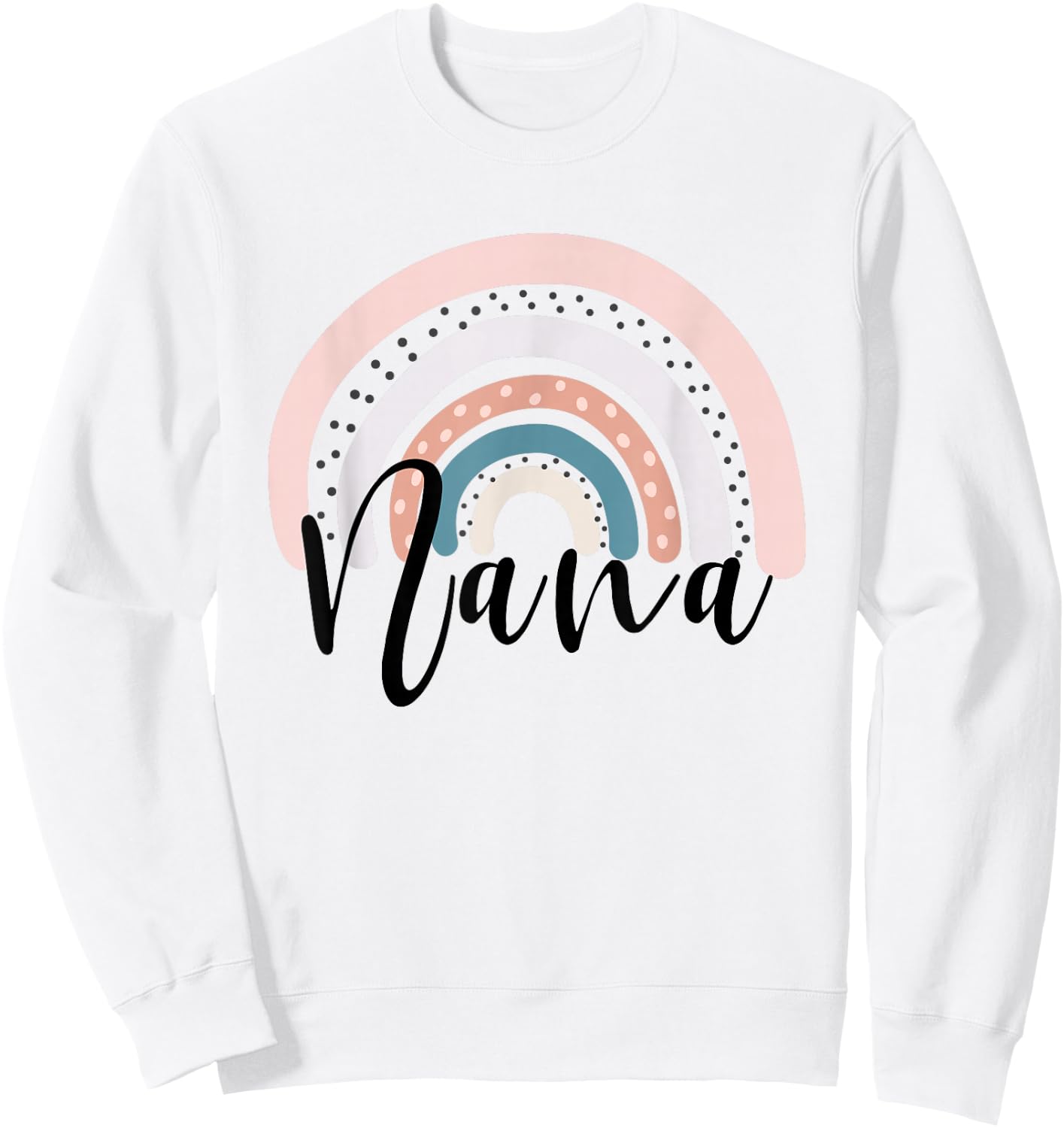 Nana Rainbow Grandma Christmas Mother's Day Sweatshirt - Sweatshirt | White