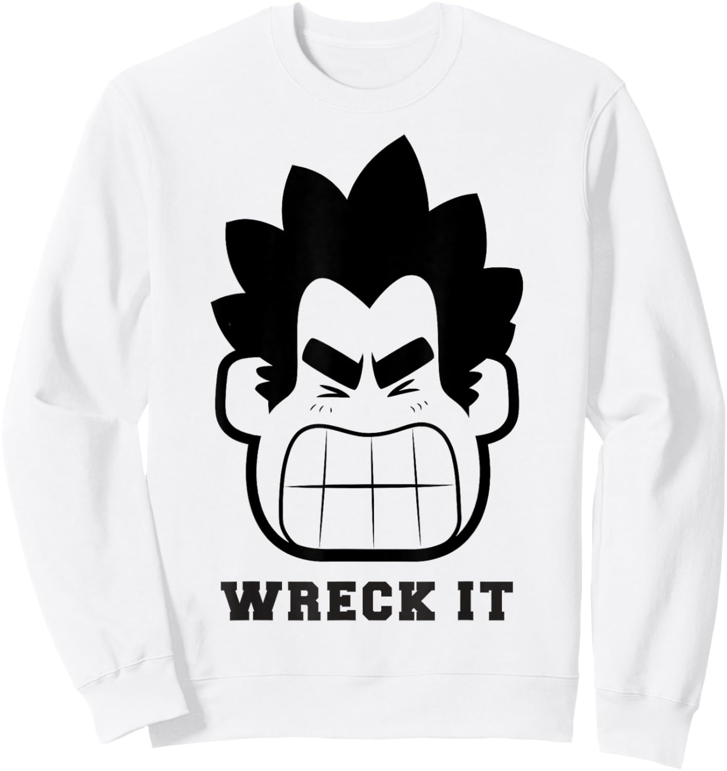 Disney Wreck-It Ralph Wreck It Angry Ralph Big Face Sweatshirt - Sweatshirt | White