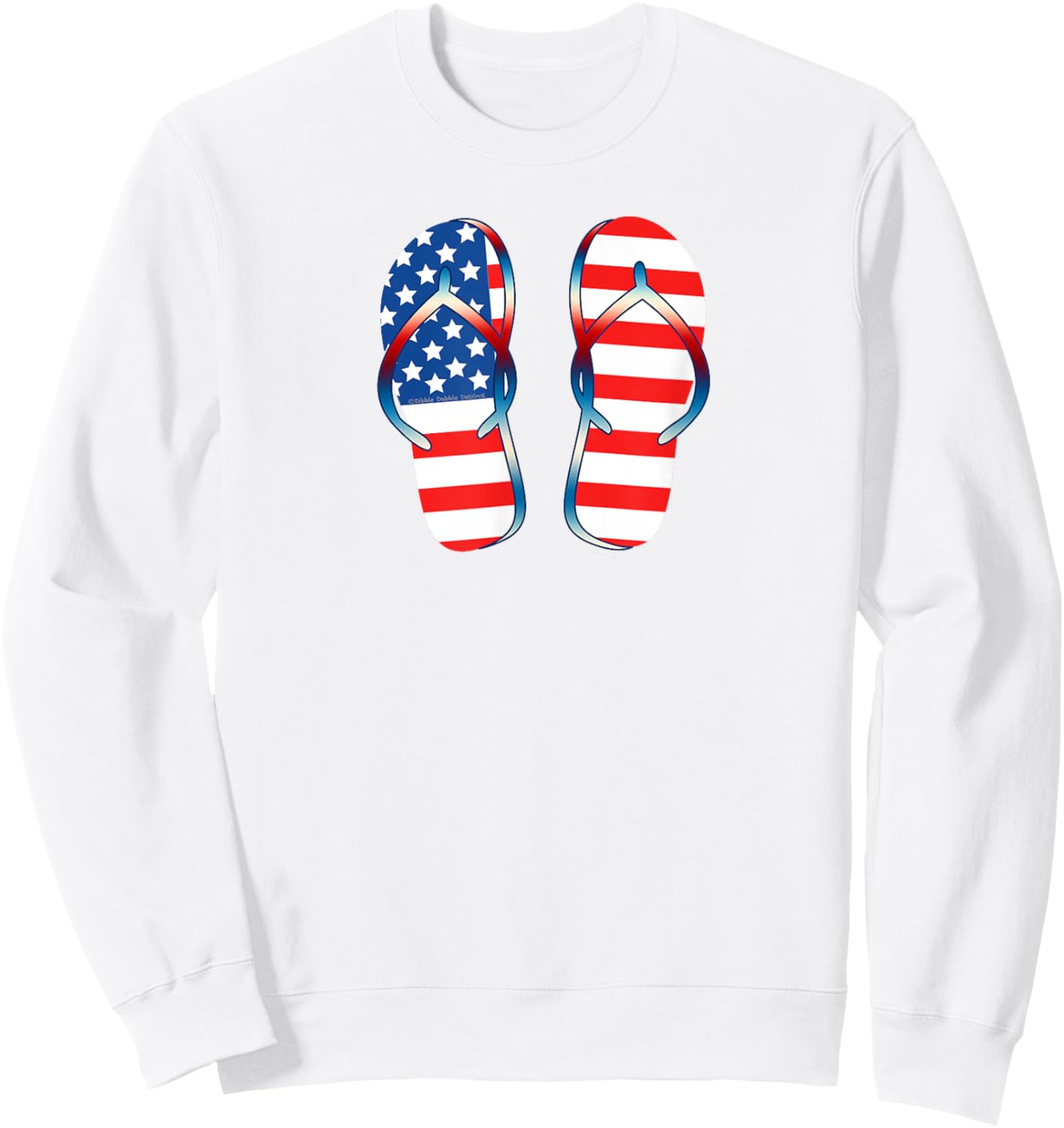 Patriotic USA Flag Summer Flip Flops - 4th of July Sweatshirt - Sweatshirt | White
