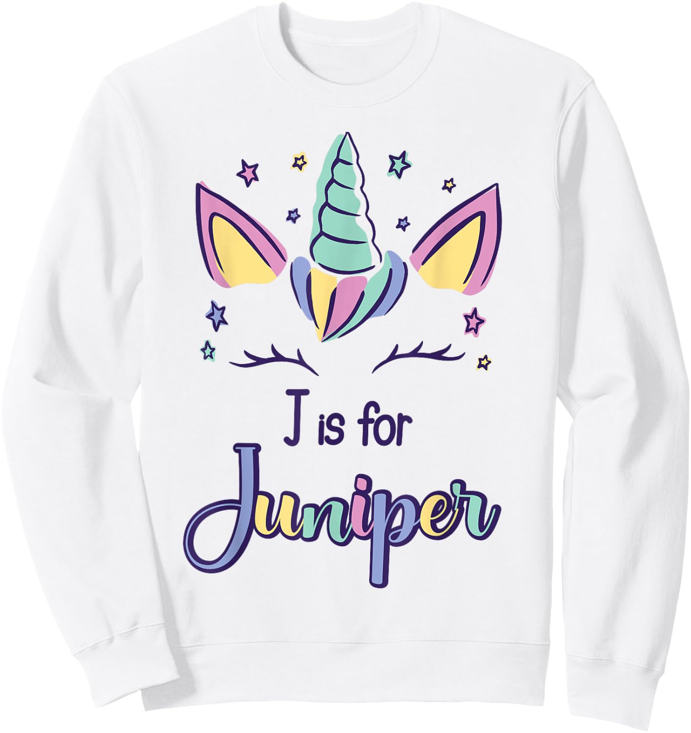 First Name Juniper Personalized J Is For Juniper Sweatshirt - Sweatshirt | White