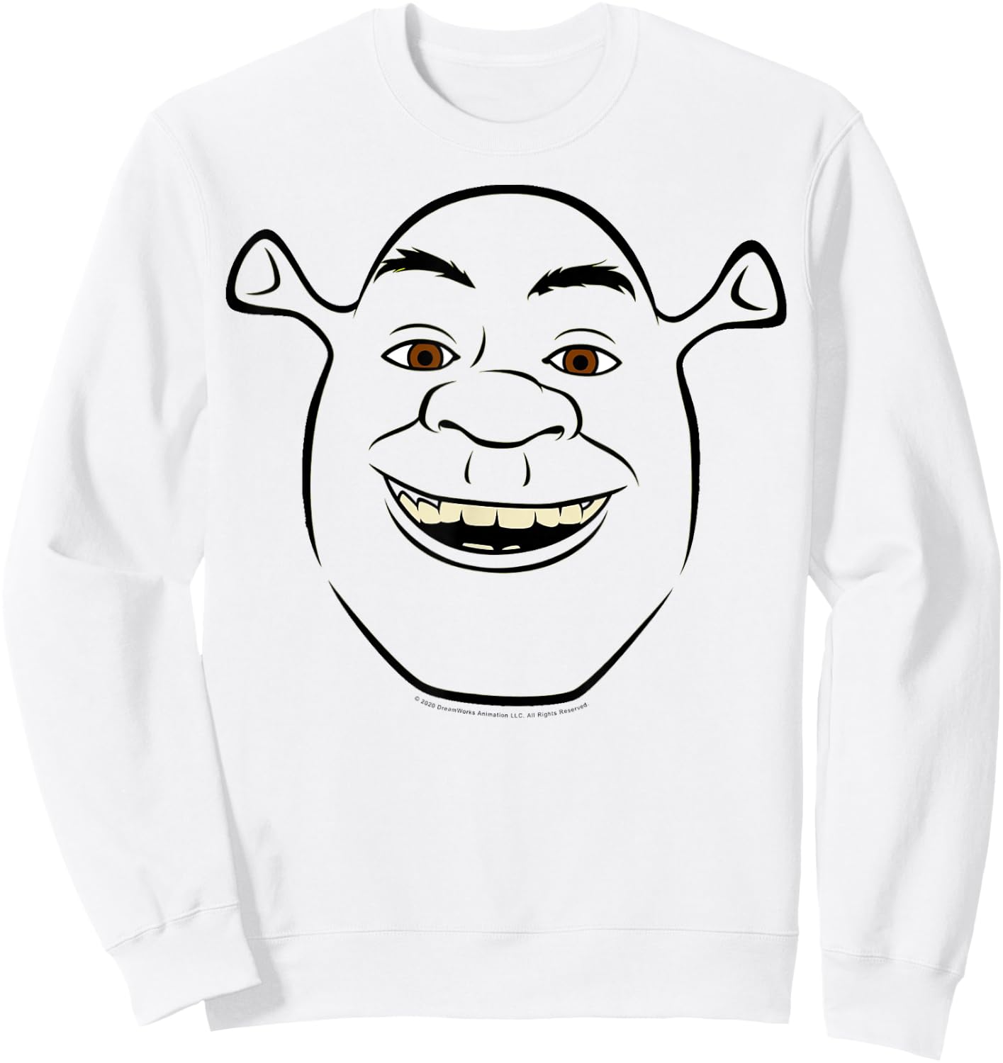 Shrek Big Face Outline Sweatshirt - Sweatshirt | White
