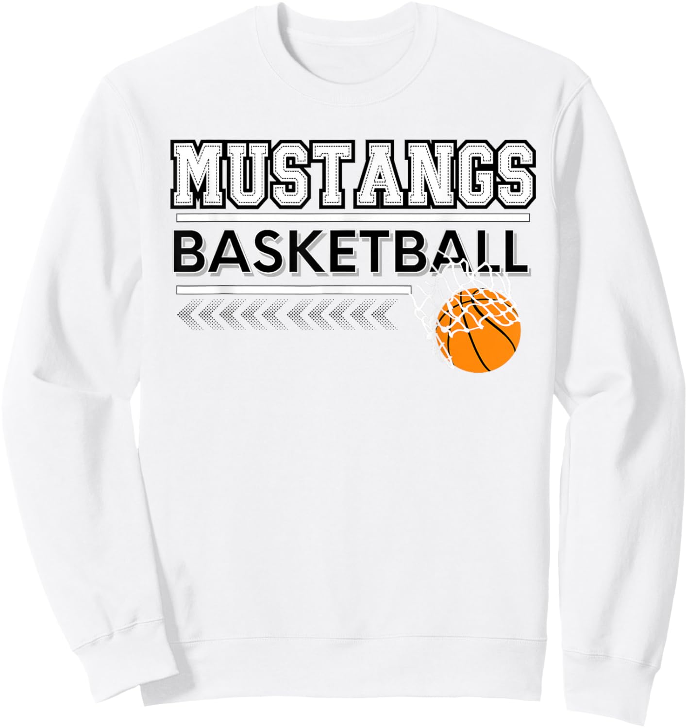 Mustangs School Spirit Sports Basketball School Teacher Women Kids Sweatshirt - Sweatshirt | White