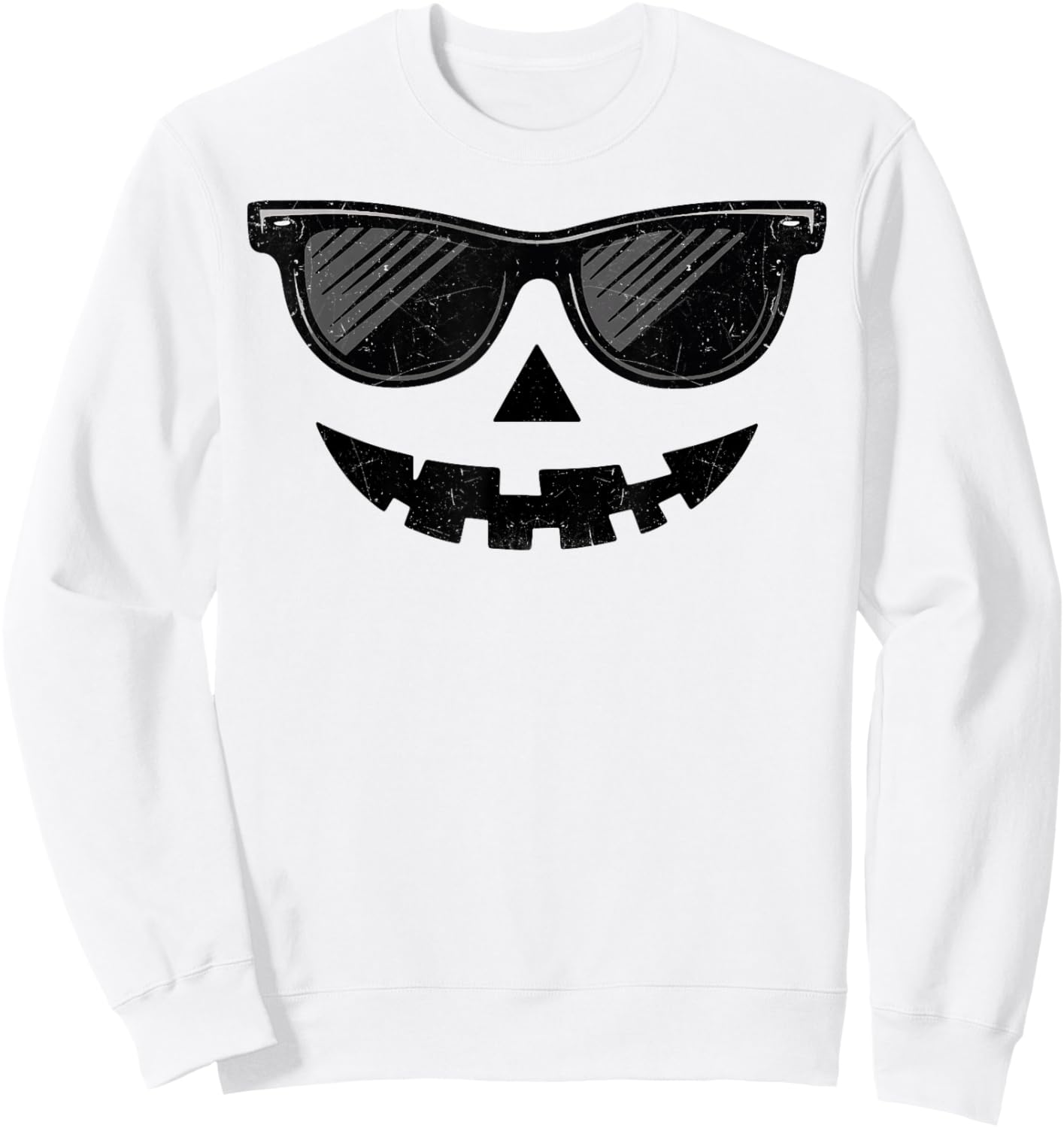 Funny Jack O Lantern Face Pumpkin Halloween Costume Men Boys Sweatshirt - Sweatshirt | White