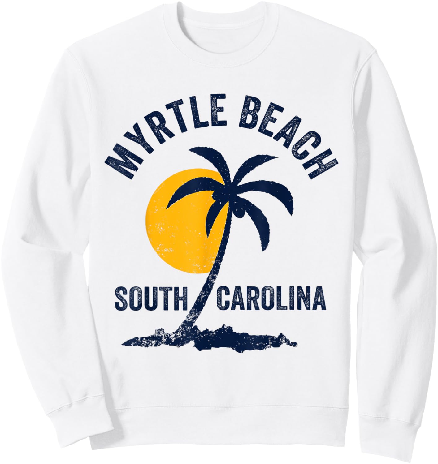Family Vacation Retro Sunset South Carolina Myrtle Beach Sweatshirt - Sweatshirt | White
