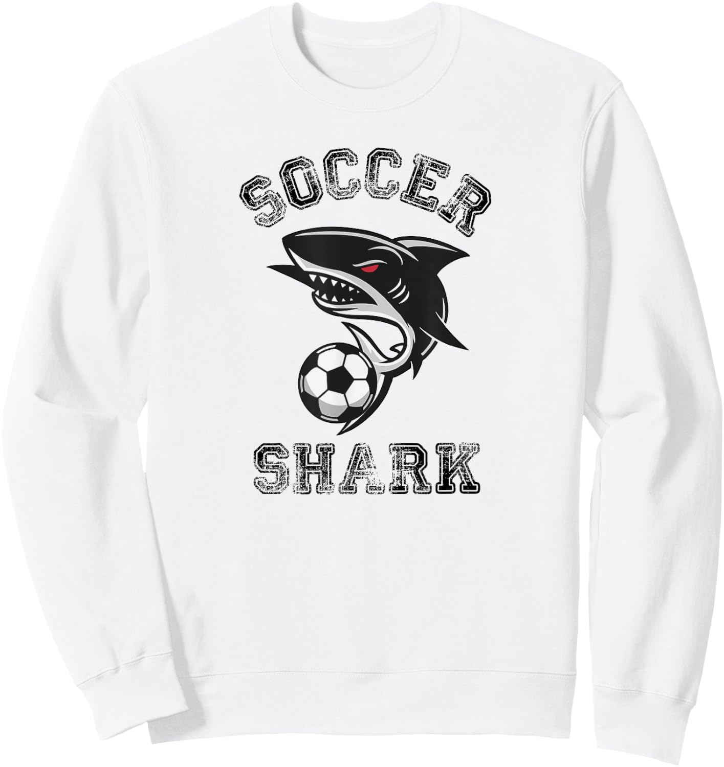 Soccer Shark Graphic Sweatshirt - Sweatshirt | White