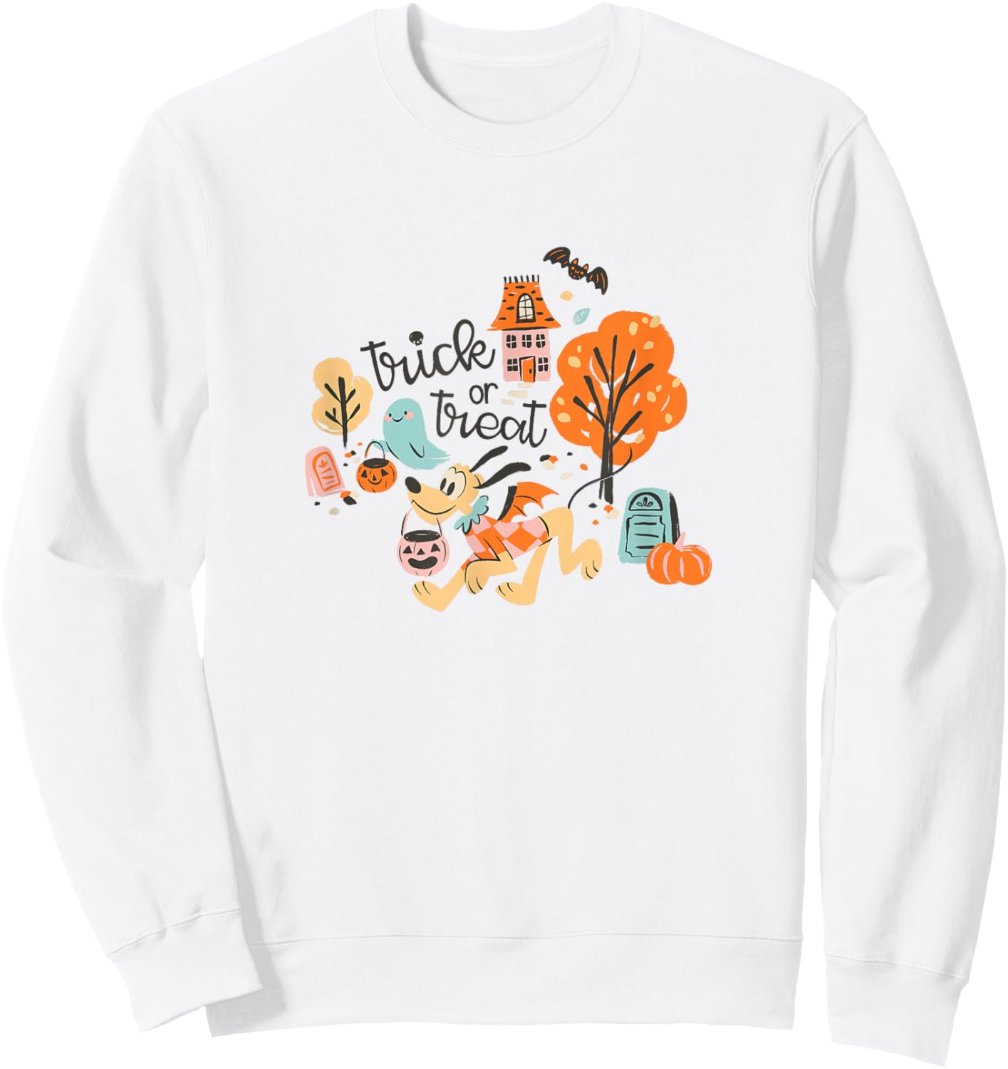 Disney Mickey and Friends Halloween Trick Or Treat Pluto Sweatshirt - Sweatshirt | White