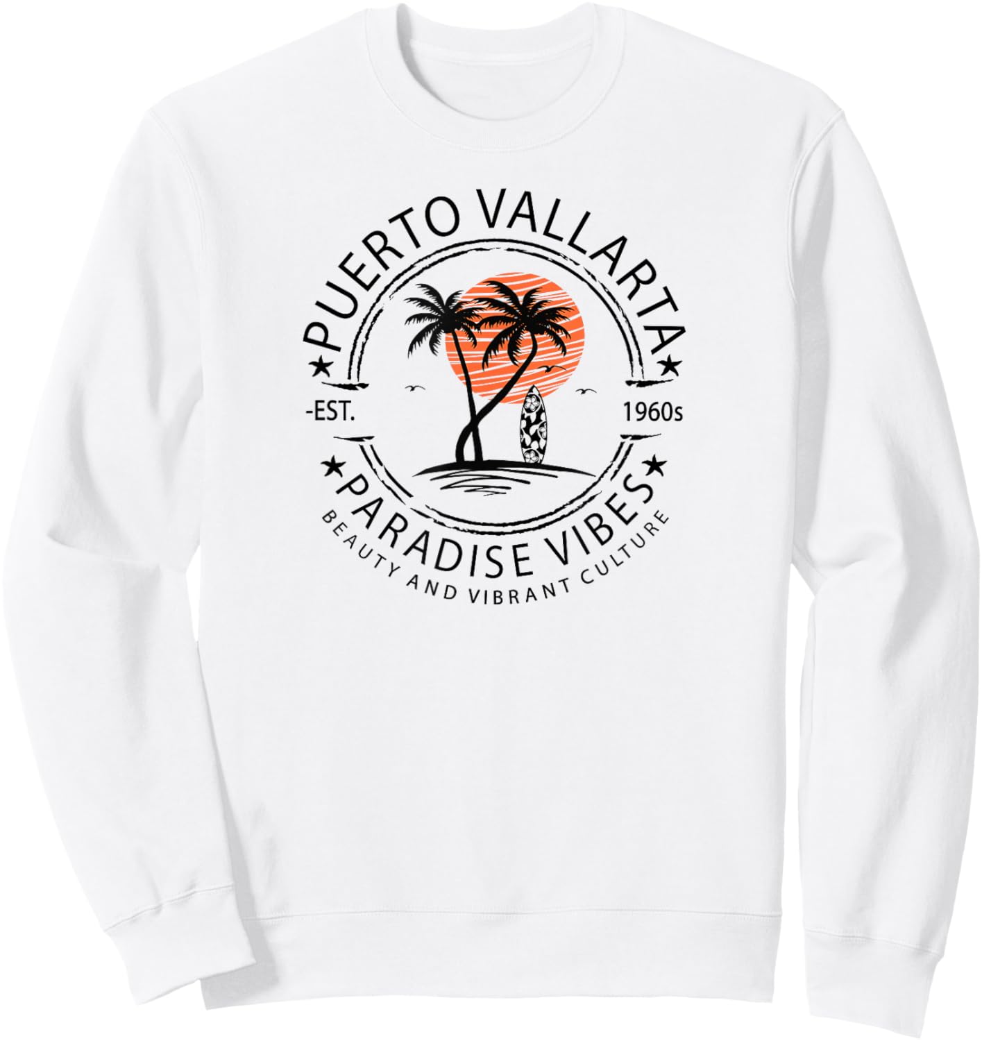 Puerto Vallarta Beach Mexico Vacation Tropical Summer Sweatshirt - Sweatshirt | White