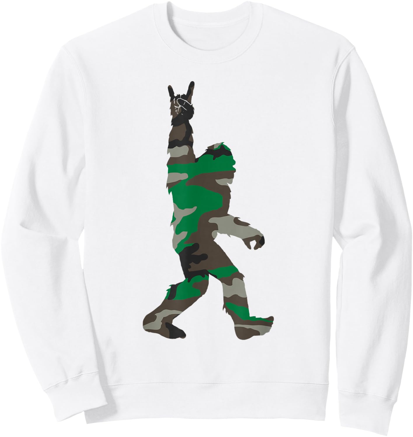 Bigfoot Rock and Roll Orange Camo Hunting Safety Gift Sweatshirt - Sweatshirt | White