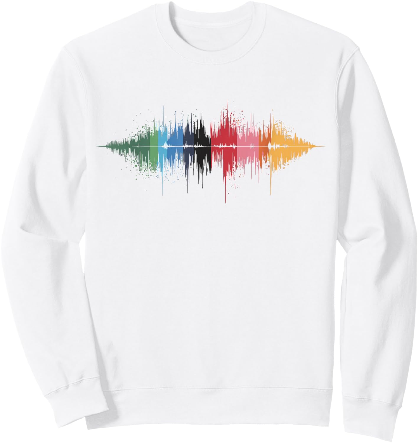 SoundWave Song Art Watercolor Audio Wave Producer Men Women Sweatshirt - Sweatshirt | White