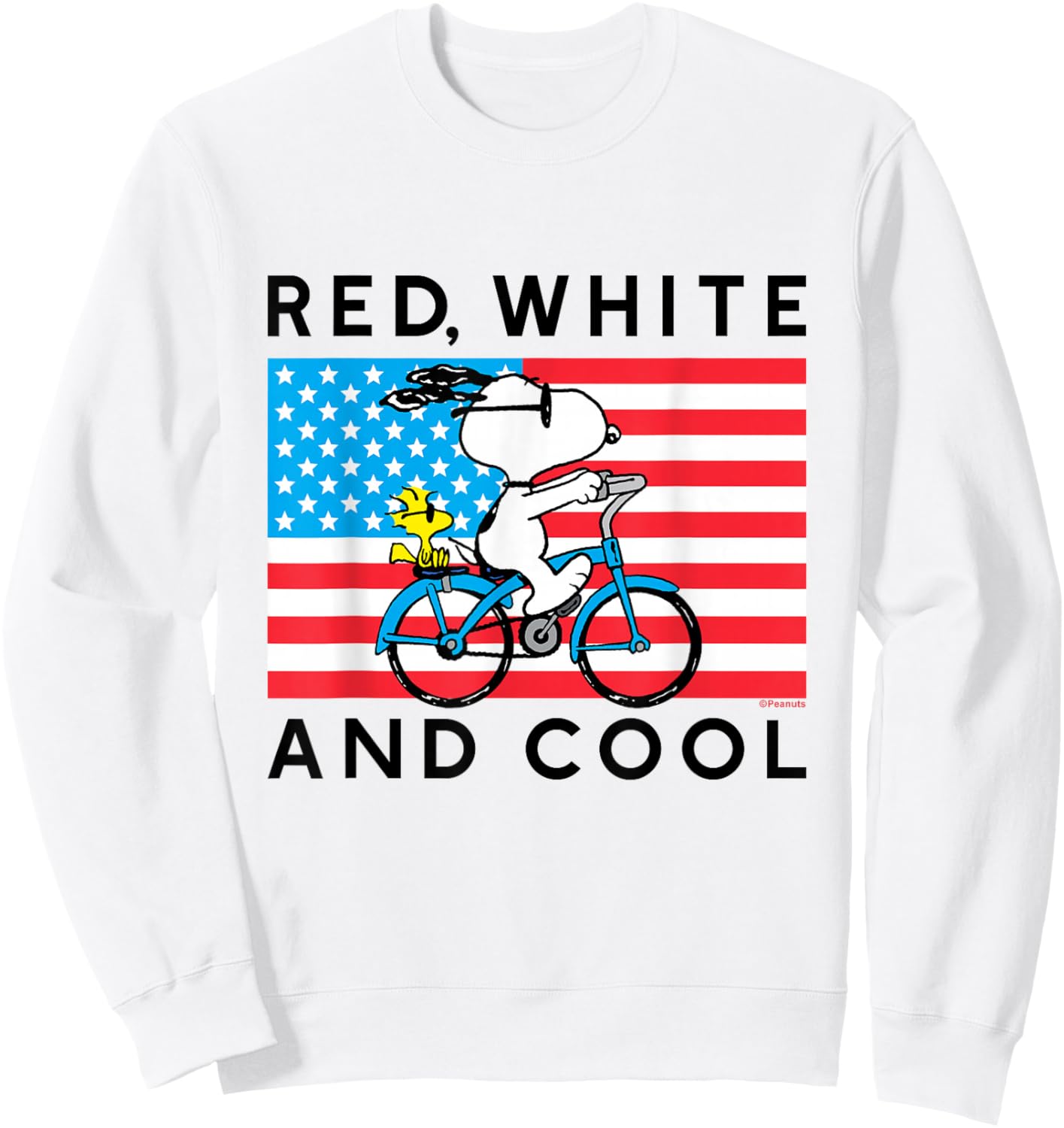 Peanuts Red White Cool Bike Sweatshirt - Sweatshirt | White